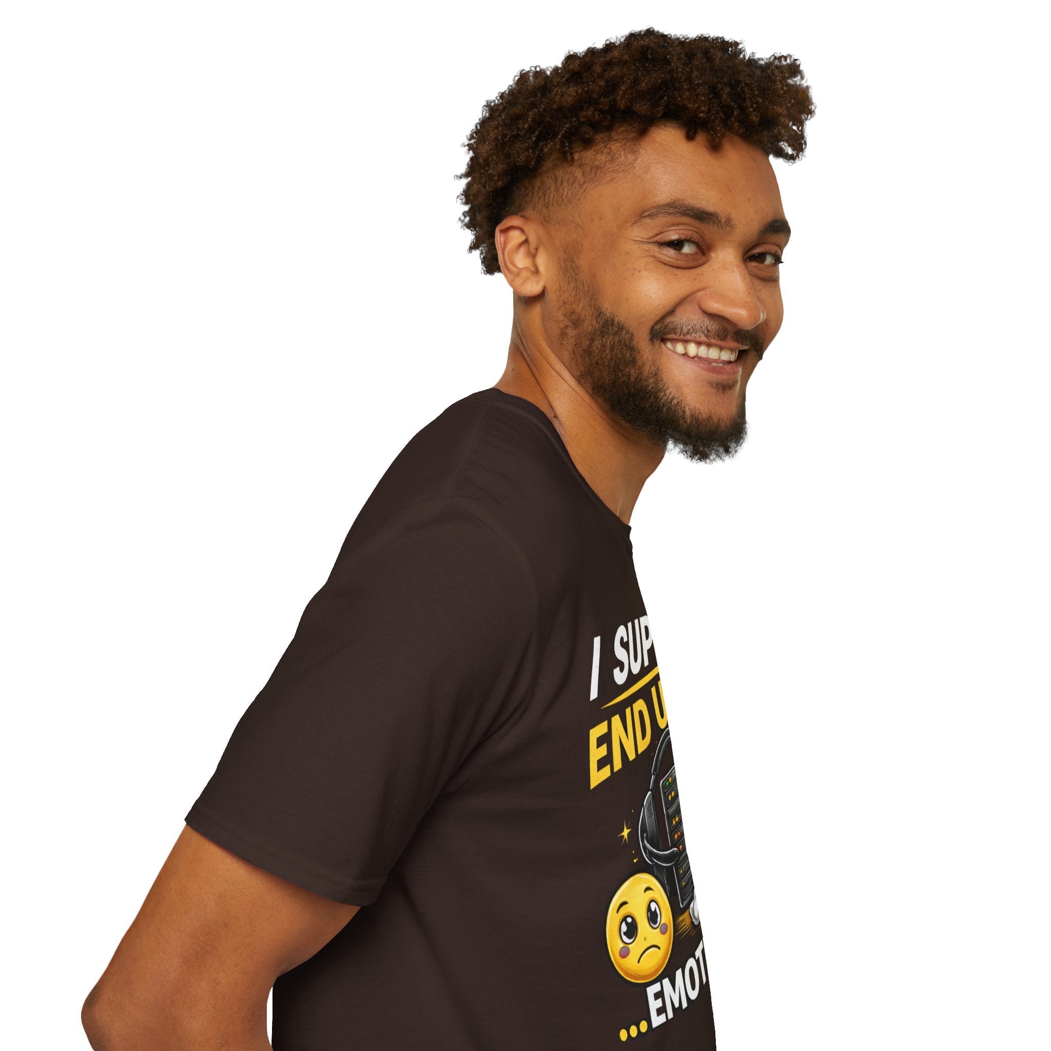"I Support End Users... Emotionally" T-Shirt — Funny IT Tech Support Humor Tee