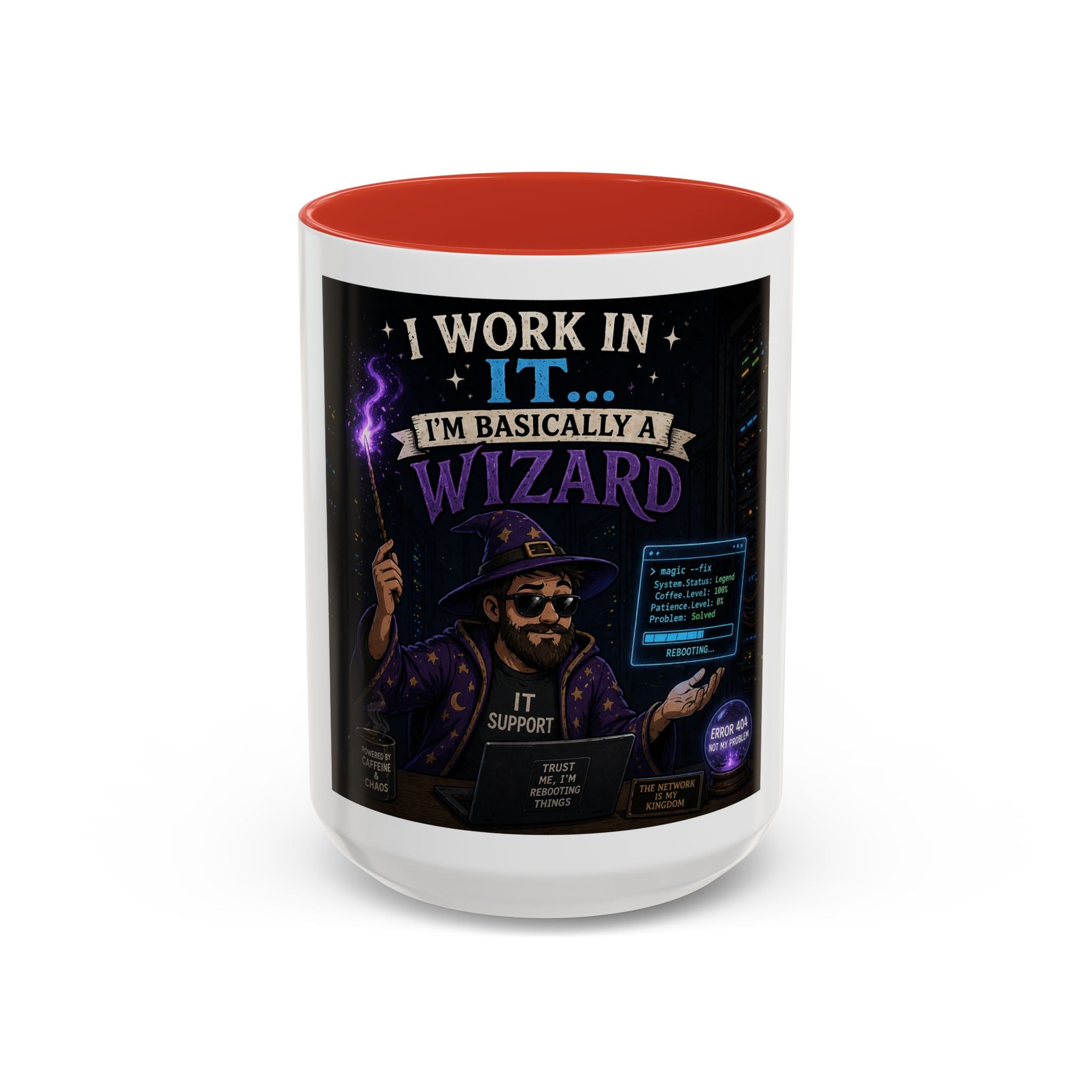 "I Work in IT... I'm Basically a Wizard" Funny IT Tech Support Humor Coffee Mug