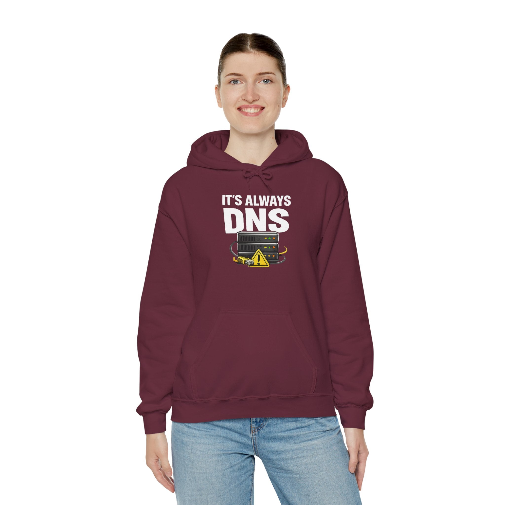 "It's Always DNS" Tech Humor Unisex Heavy Blend™ Hoodie