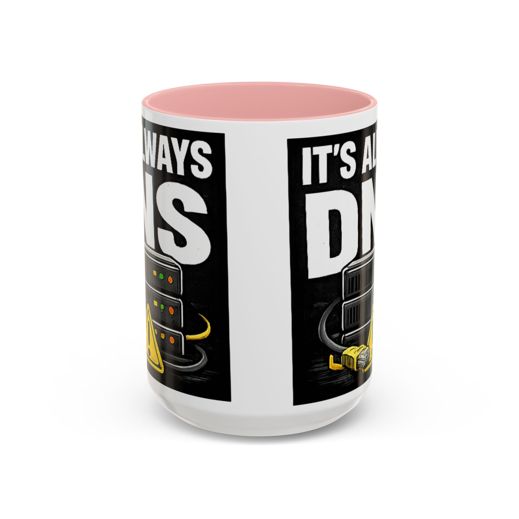 "It's Always DNS" IT Humor Accent Coffee Mug (11, 15oz)