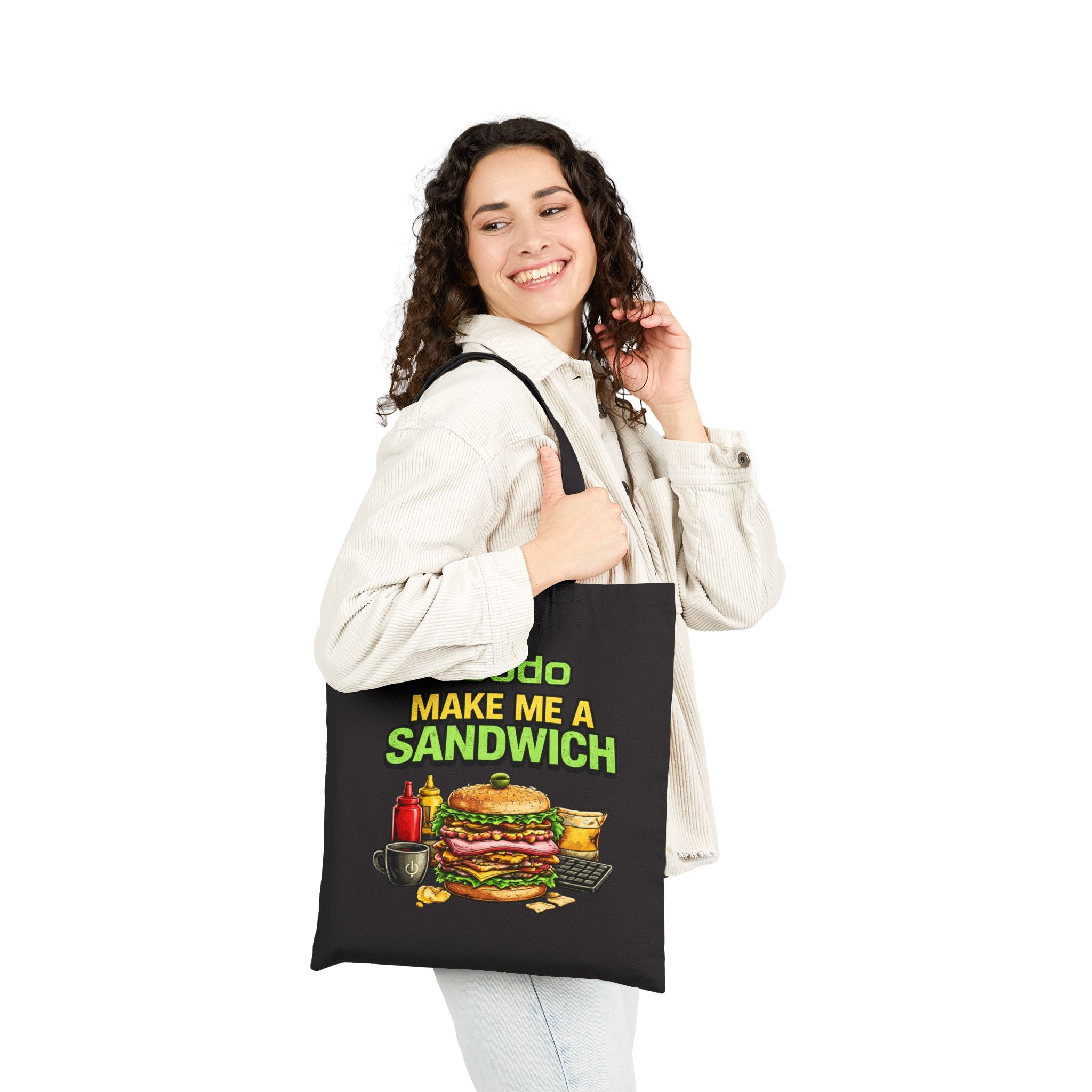 ">.Sudo Make Me A Sandwich" Funny IT Tech Humor Cotton Canvas Tote Bag
