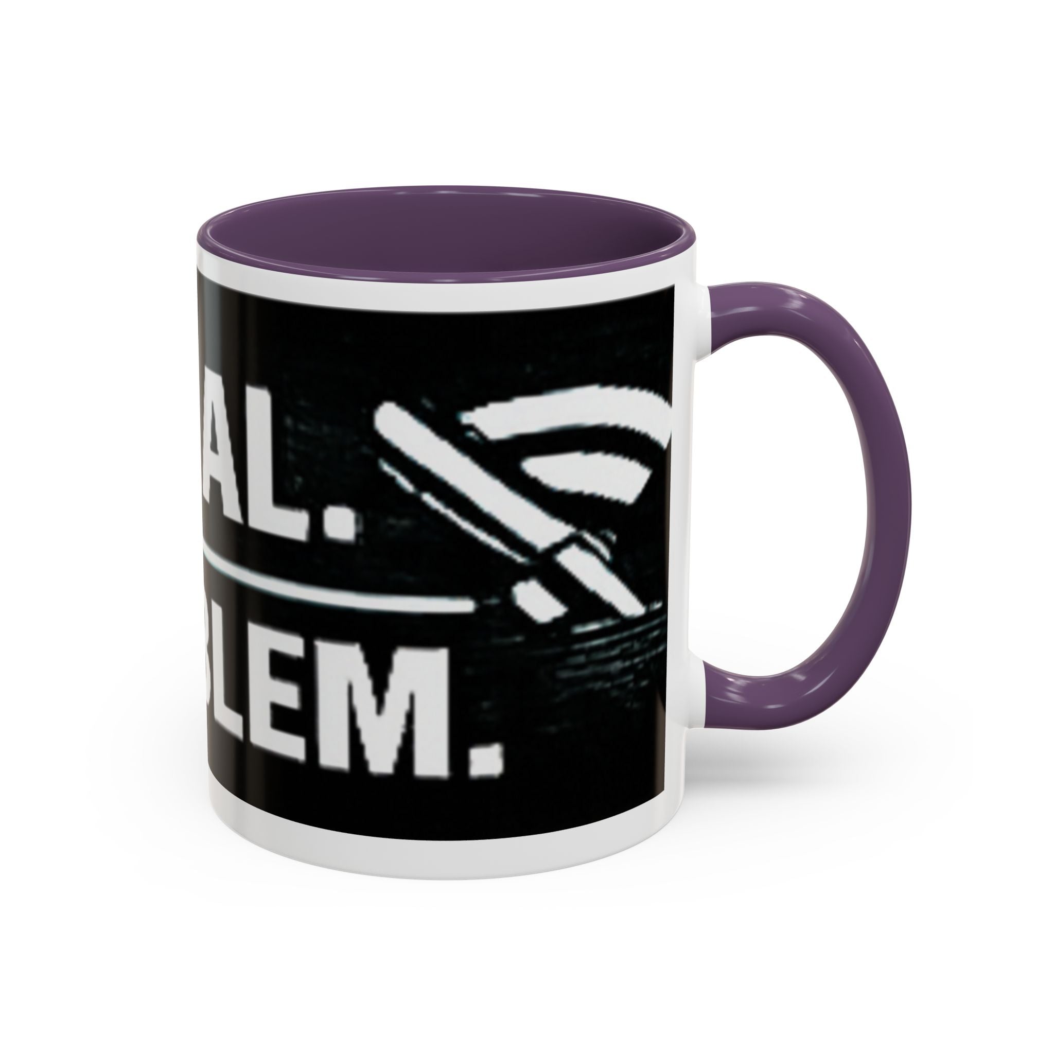 "No Signal No Problem" IT Humor Accent Coffee Mug (11, 15oz)