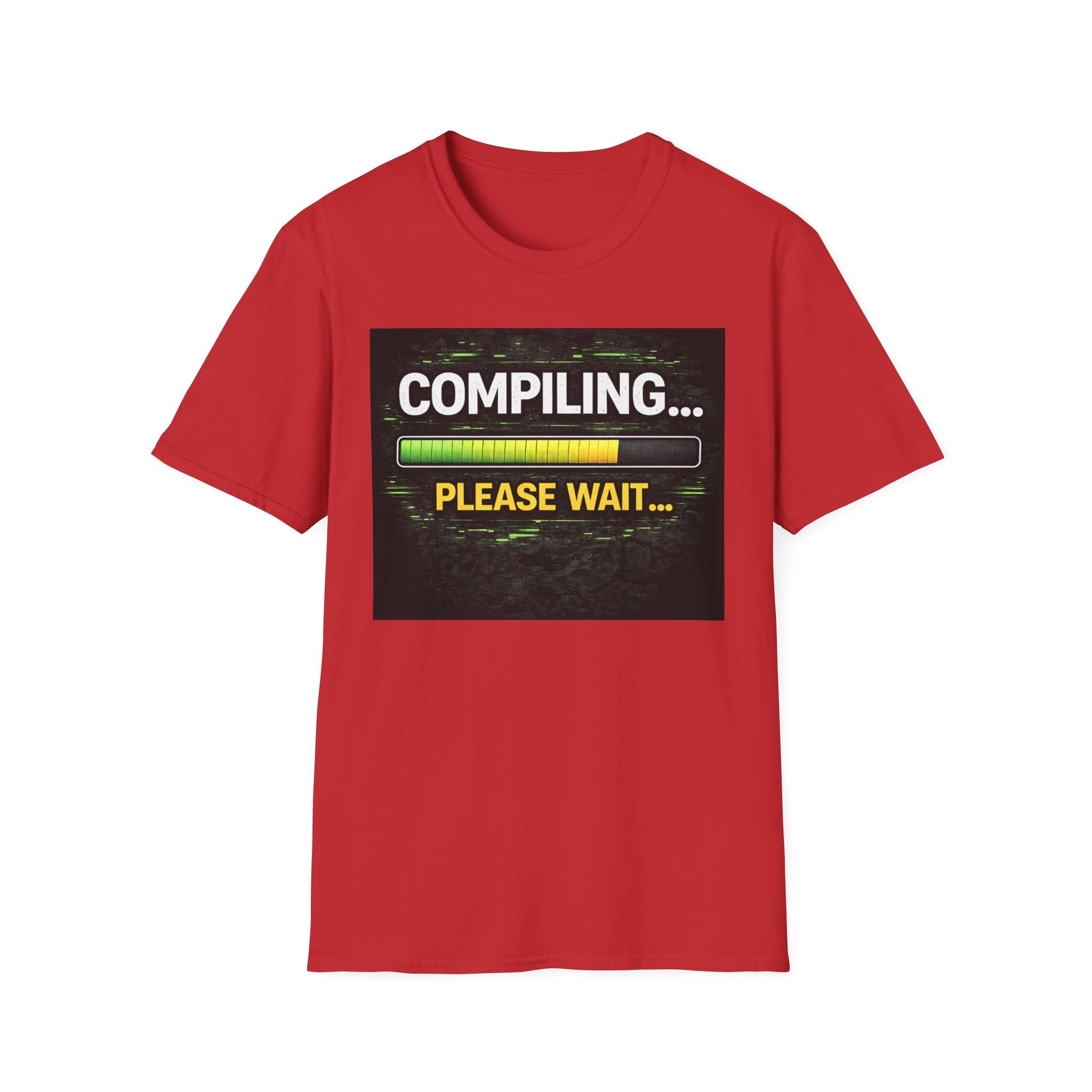 "Compiling... Please Wait" Programmer Loading Graphic Tee Funny IT Tech Humor T-Shirt
