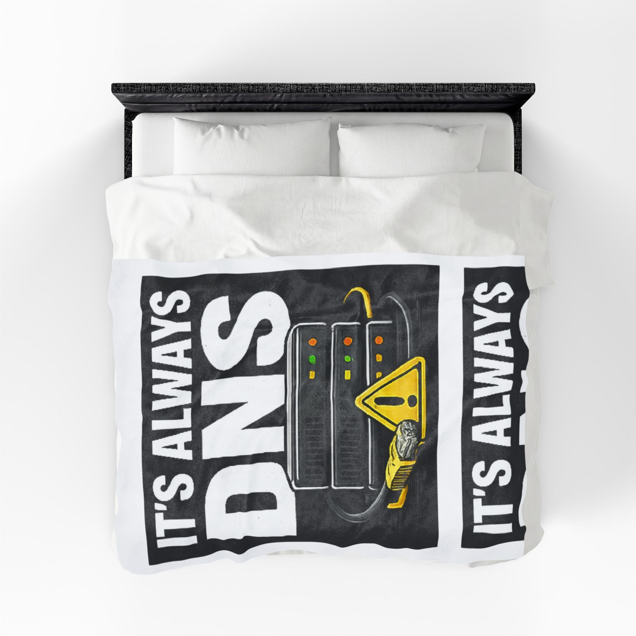 "It's Always DNS" Tech Humor Funny IT Velveteen Plush Blanket