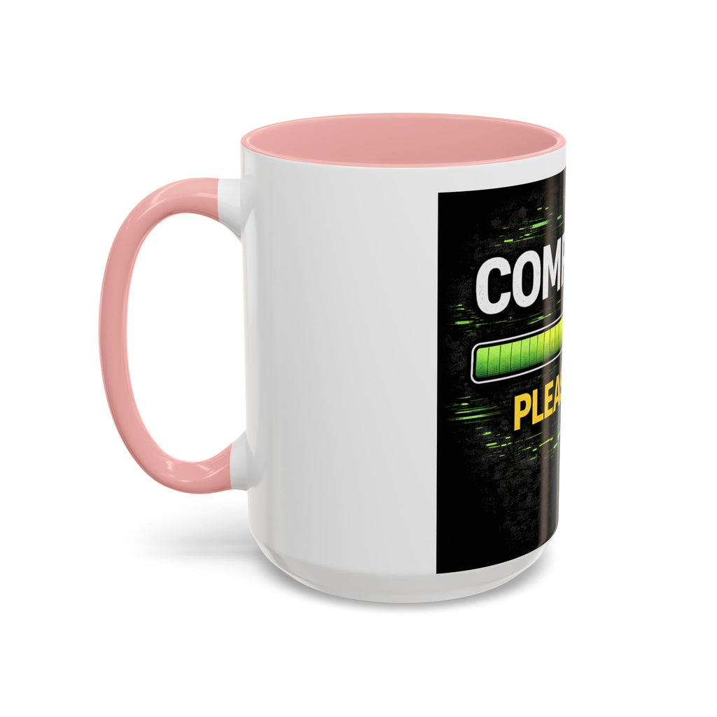 "Compiling, Please Wait" IT Humor Accent Coffee Mug (11, 15oz)