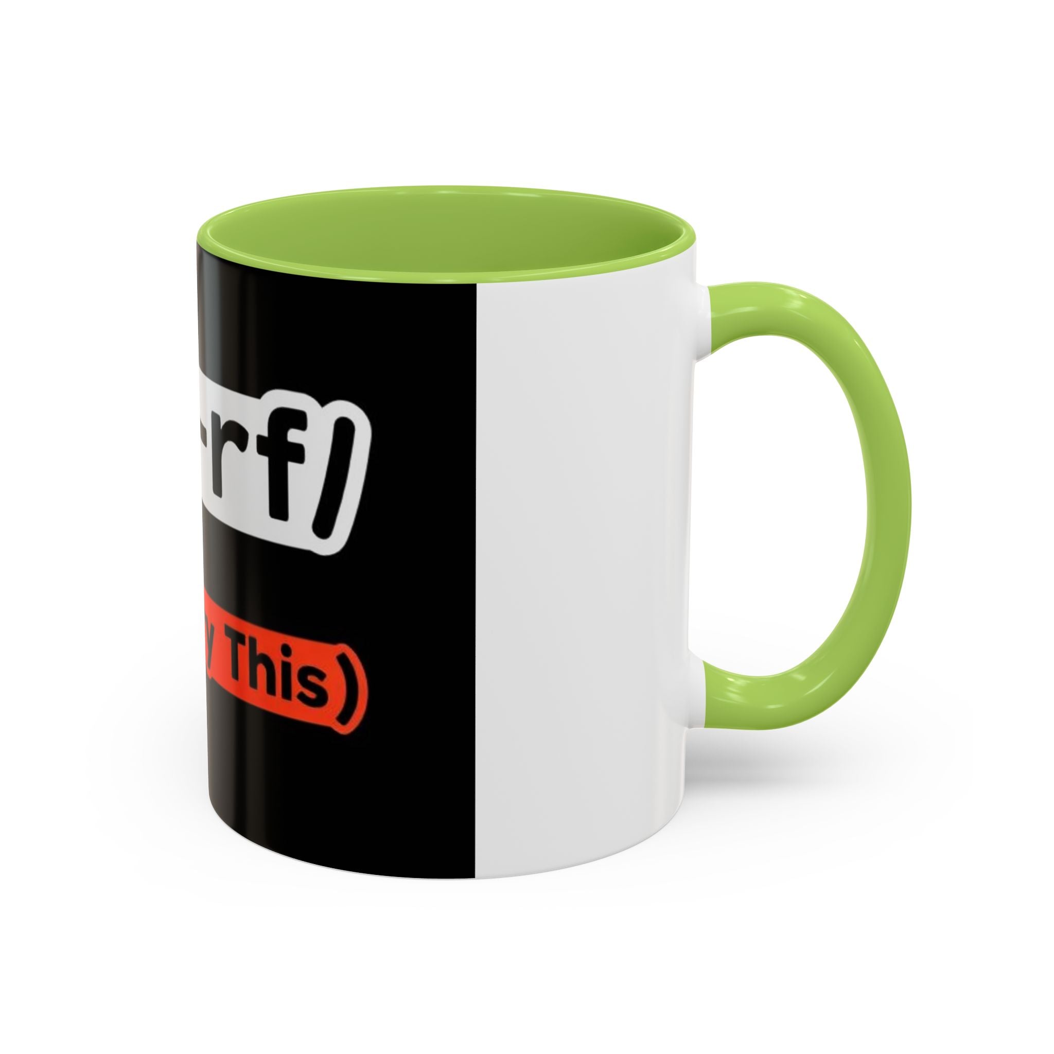"rm -rf / (Don't Try This)" Funny IT Tech Humor Black Accent Ceramic Coffee Mug