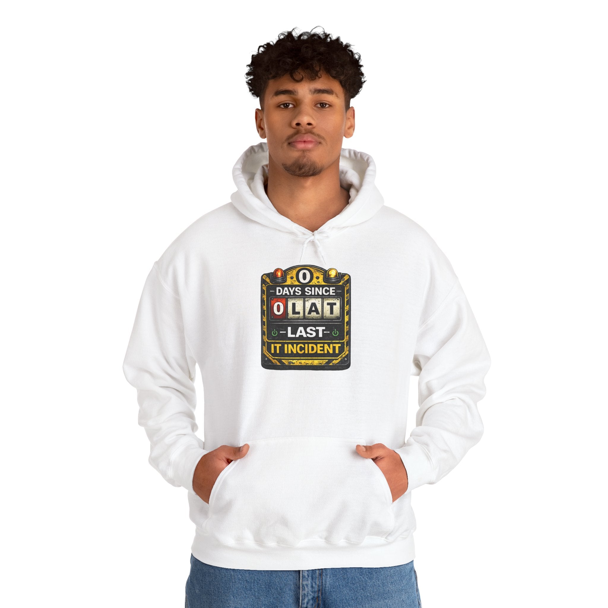 "0 Days Since Last IT Incident" Tech Humor Unisex Heavy Blend™ Hoodie