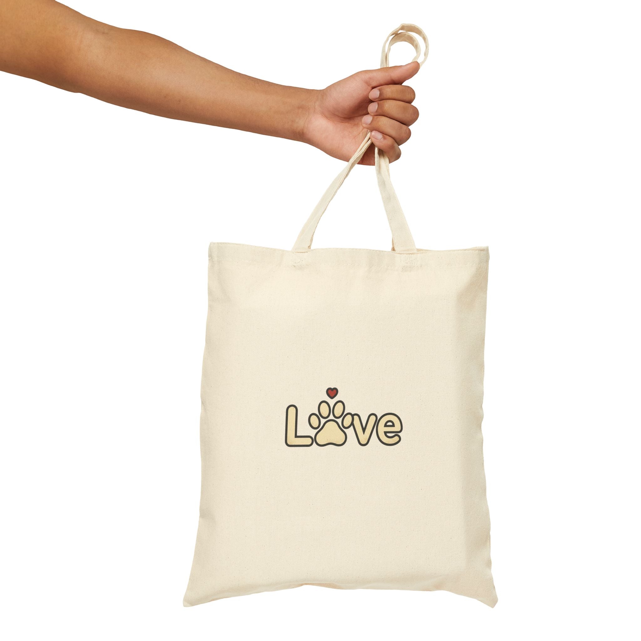 Love Paw Design | Dog Mom, Rescue Pride, Fur Baby Canvas Tote Bag