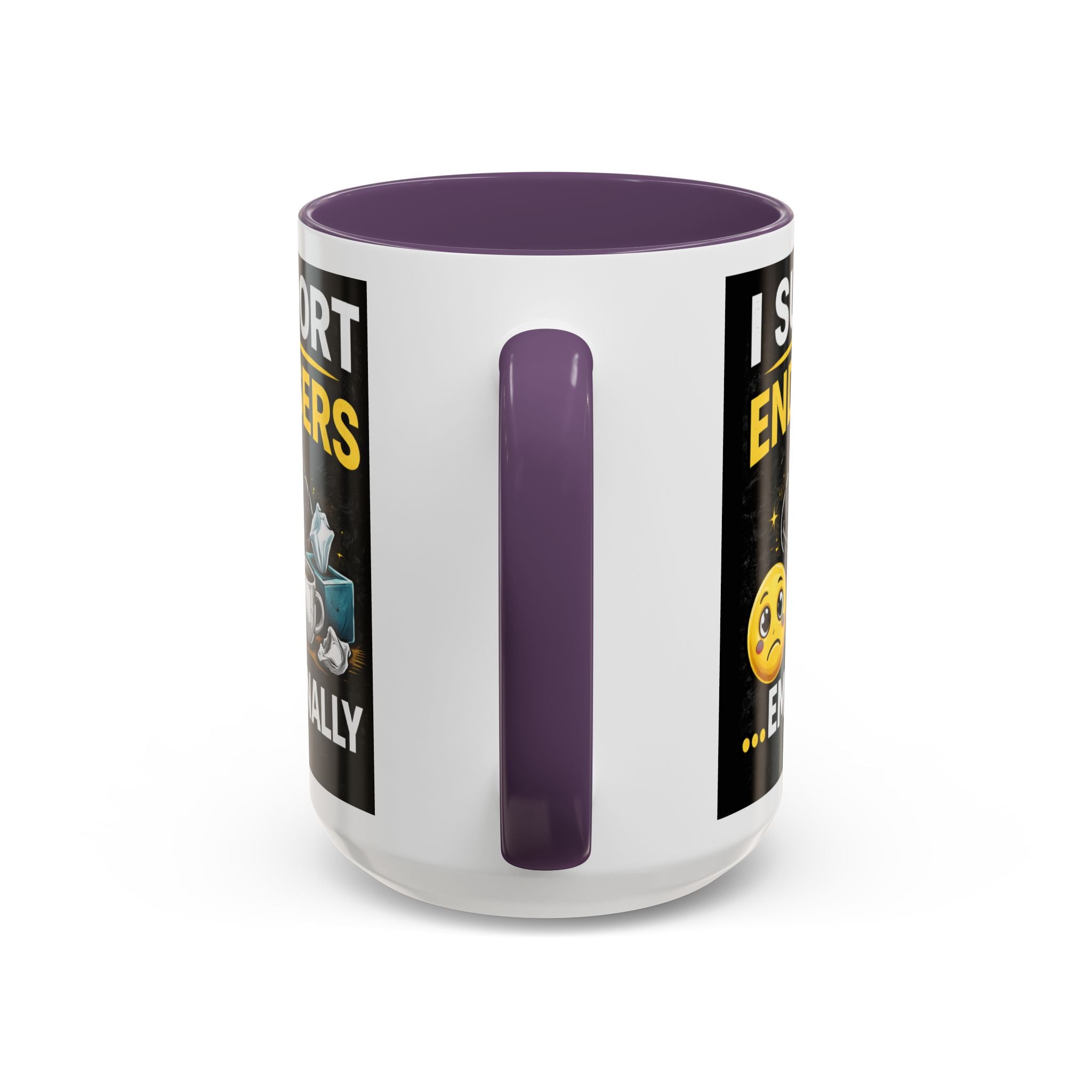 "I Support End Users, Emotionally" IT Humor Accent Coffee Mug (11, 15oz)