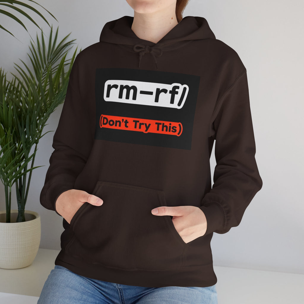 "rm–rf/ (Don't Try This)" — Funny Linux/Devops Command Hoodie