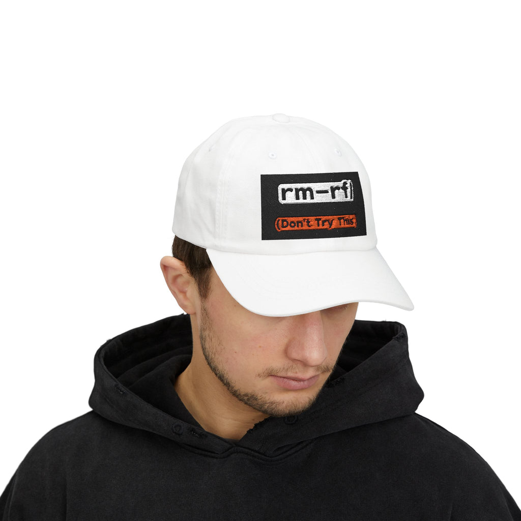 Classic Dad Cap – 'rm -rf (Don't Try This)' Embroidered Dad Hat