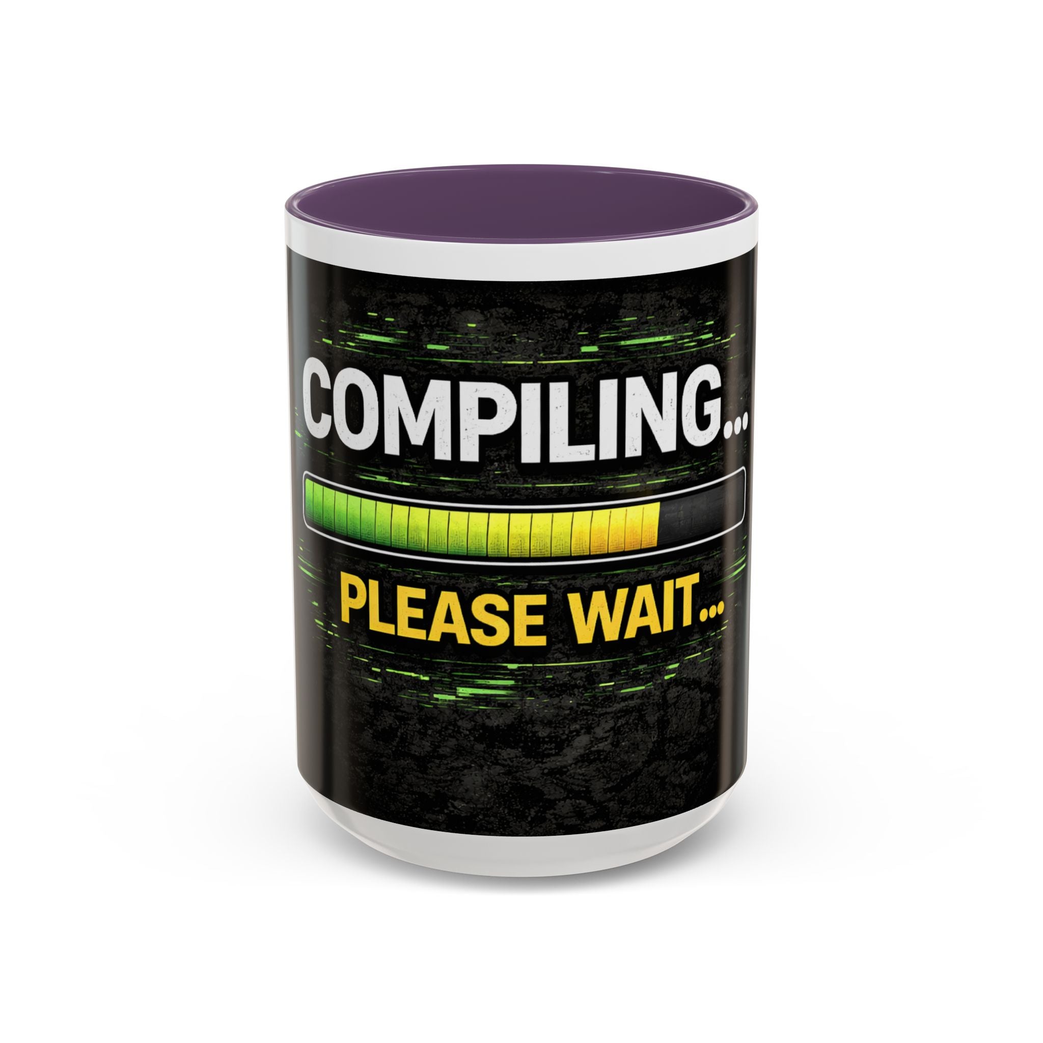 "Compiling, Please Wait" IT Humor Accent Coffee Mug (11, 15oz)