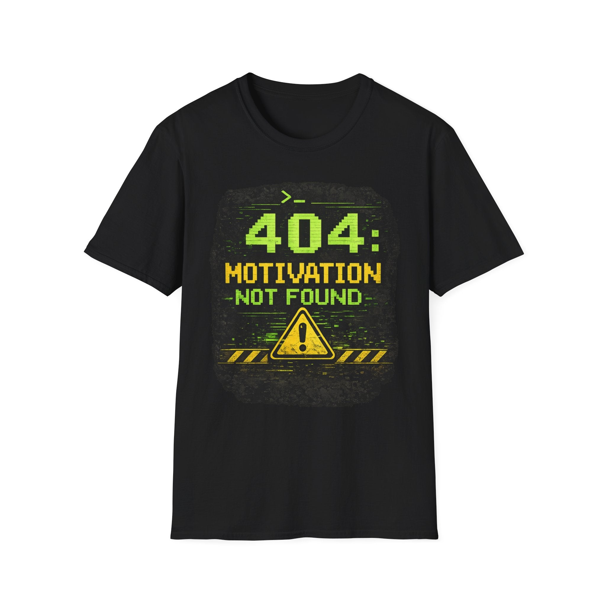 "404: Motivation Not Found" Funny IT Graphic Tee- Tech Humor T-Shirt
