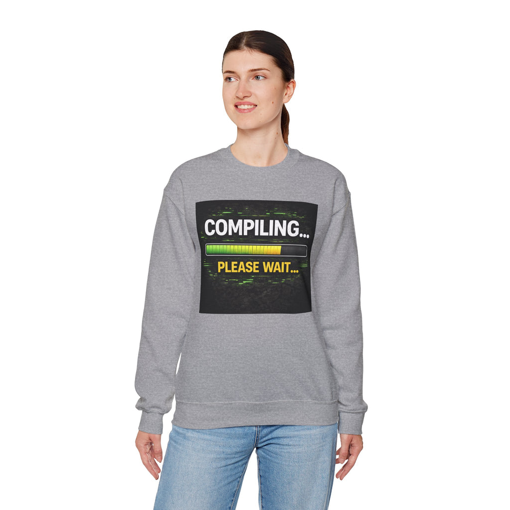 "Compiling... Please Wait" Tech Humor Crewneck Sweatshirt