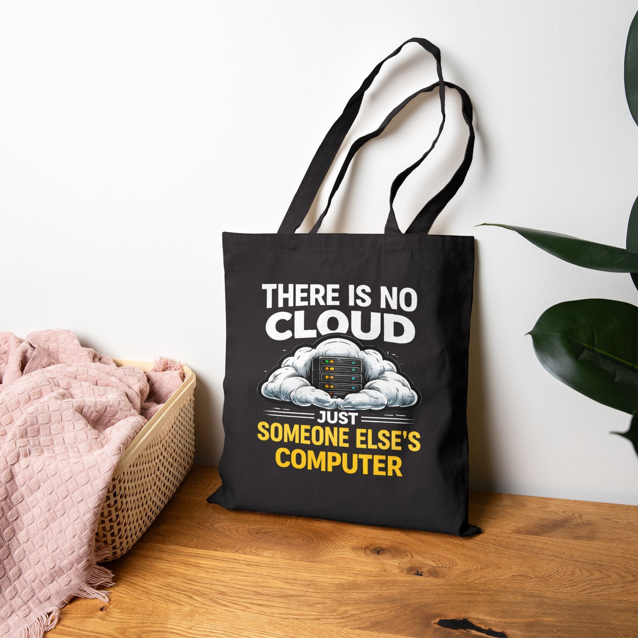 "There Is No Cloud, Just Someone Else's Computer" Funny IT Cloud Server Graphic Canvas Tote Bag
