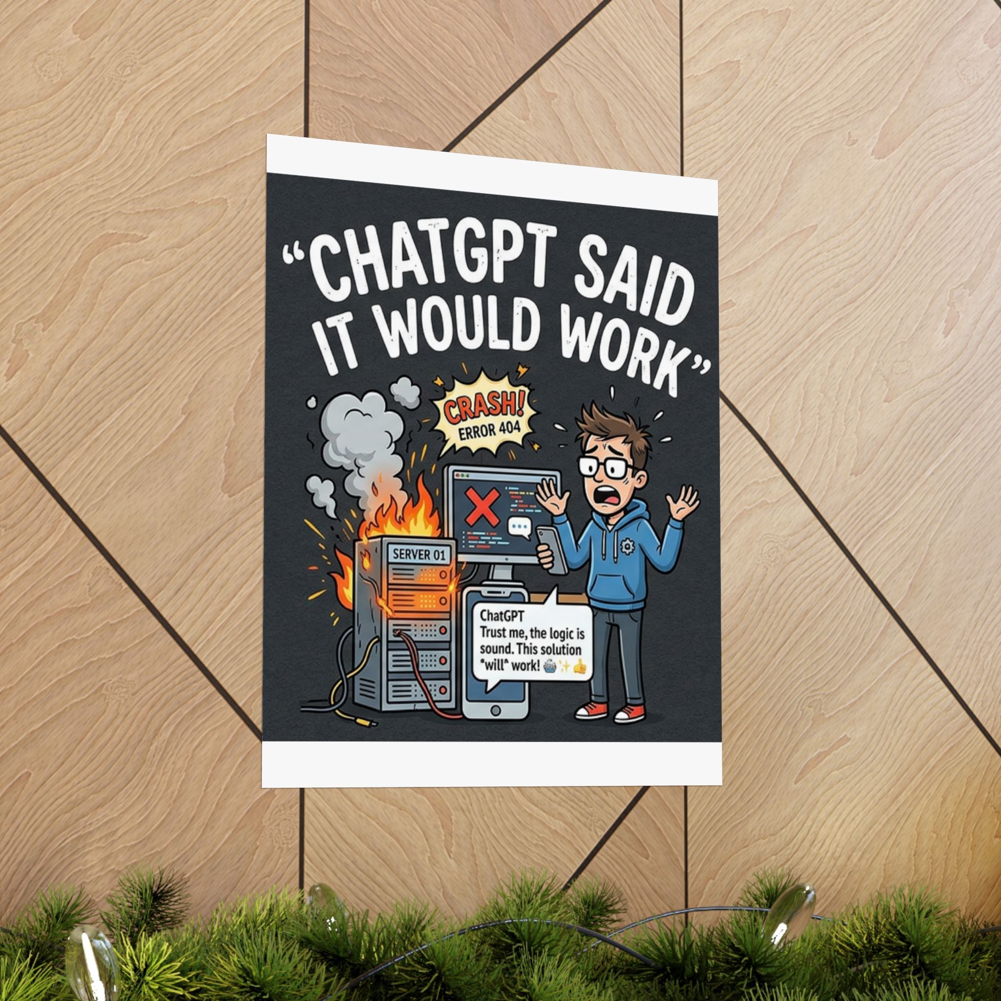 "ChatGPT Said It Would Work" Tech Humor Funny IT Matte Vertical Poster