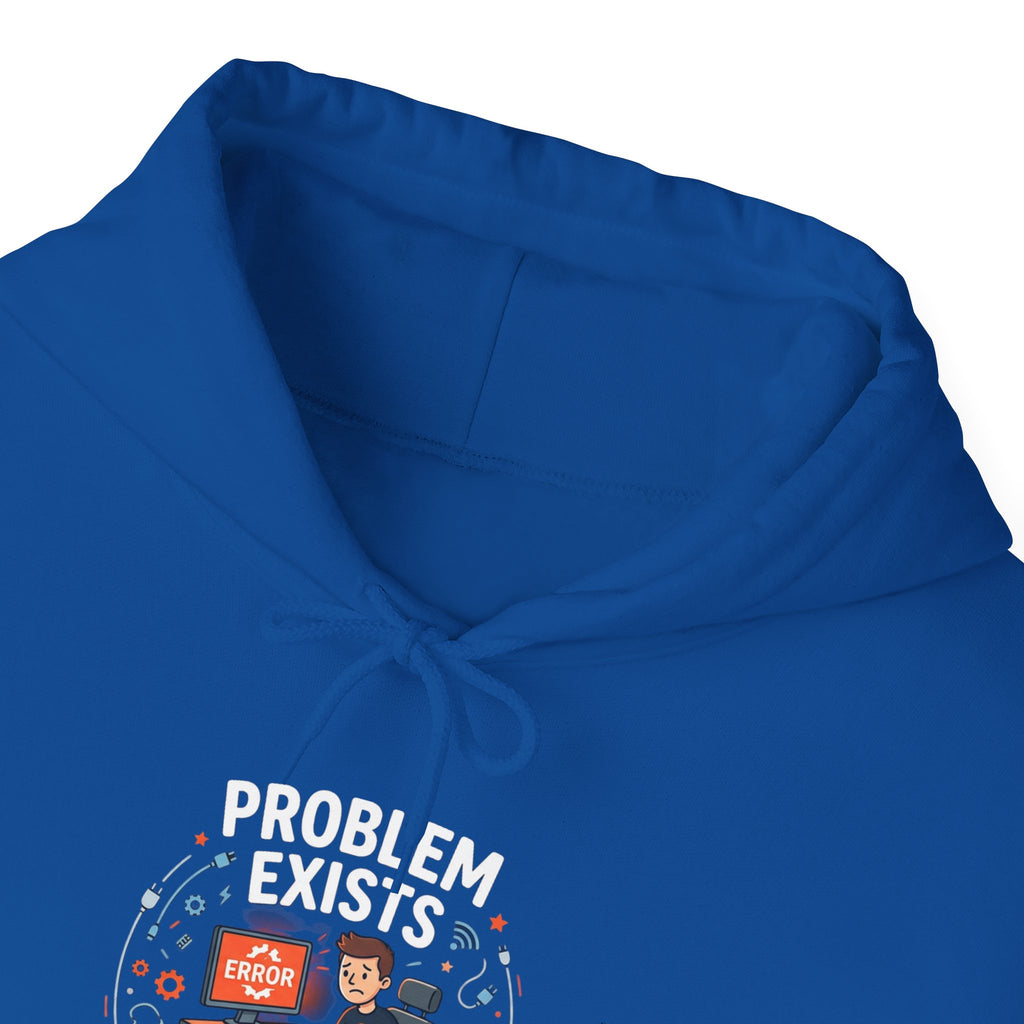 "Problem Exists Between the Chair & Keyboard" Tech Humor Graphic Hoodie