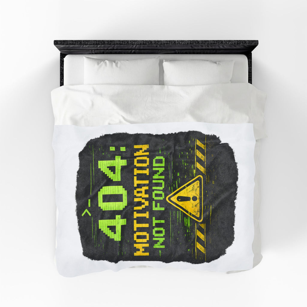 "Error 404 Motivation Not Found" IT Humor Funny IT Velveteen Plush Blanket