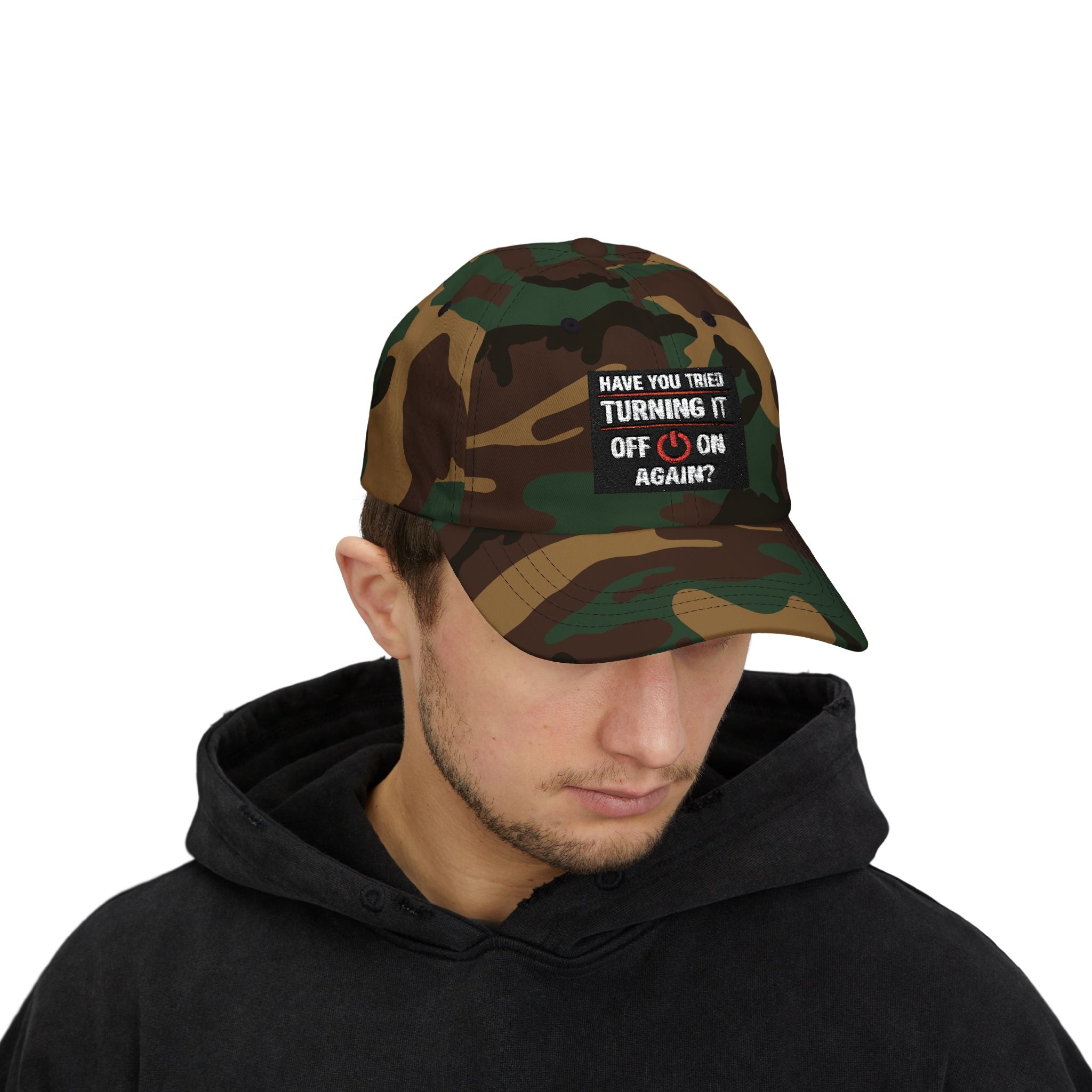 "Have You Tried Turning It Off & On Again?" Tech Humor Funny IT Baseball Hat/Cap