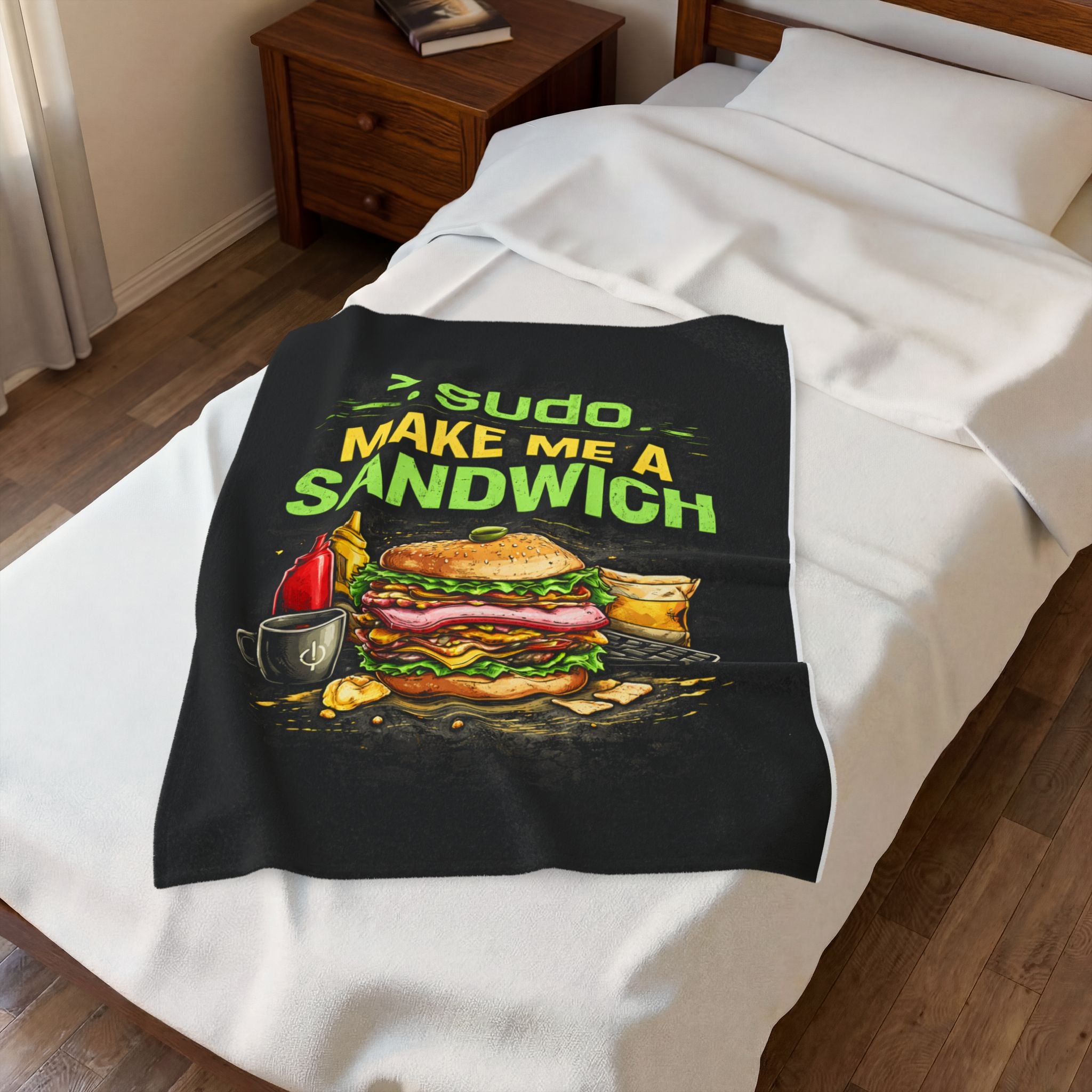 ">. Sudo Make Me a Sandwich" IT Humor Funny IT Velveteen Plush Blanket