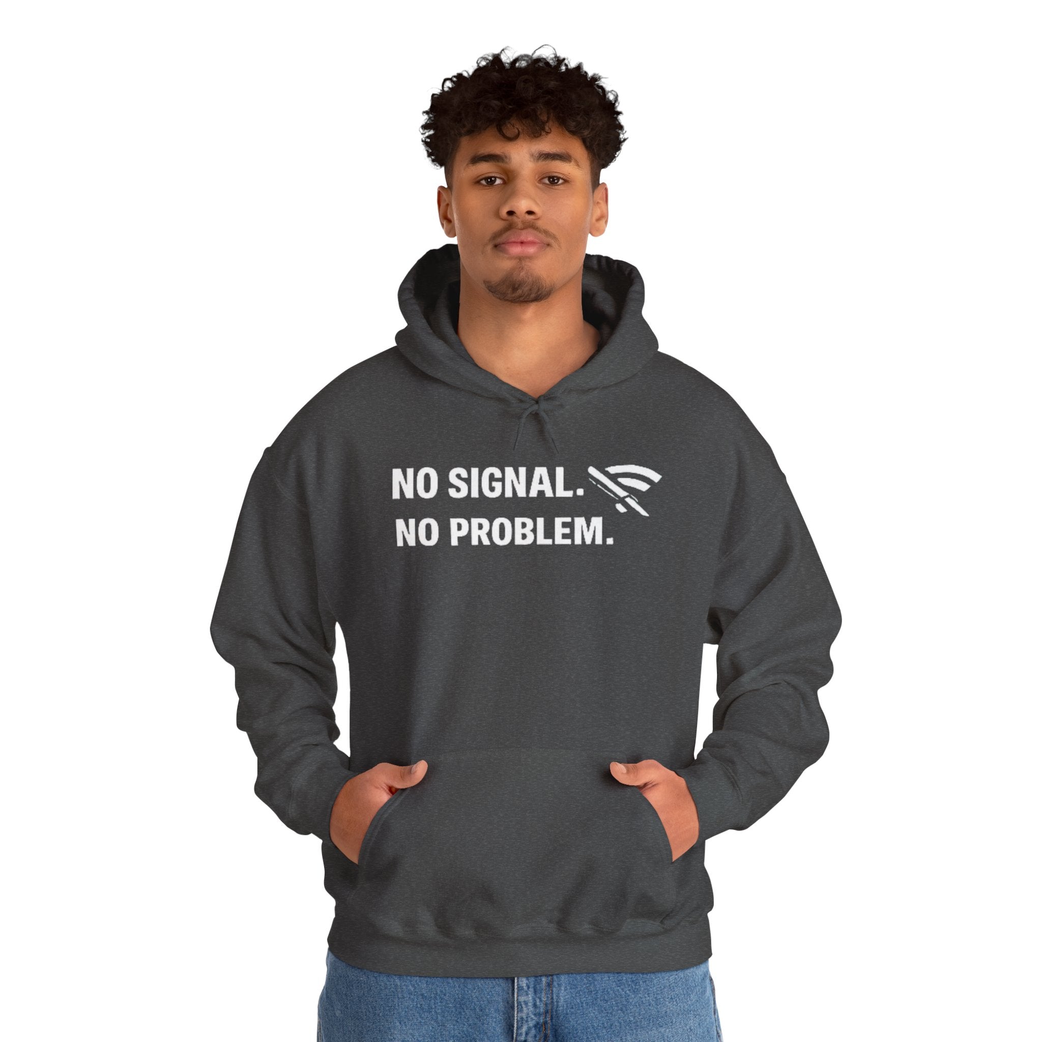 "No Signal, No Problem" IT Humor Unisex Heavy Blend™ Hoodie
