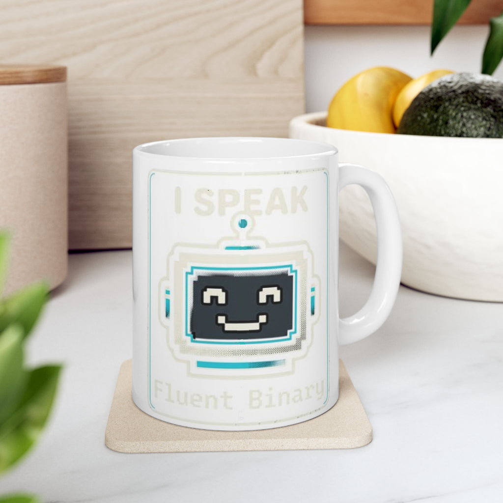 "I Speak Fluent Binary" Geek Humor Ceramic Mug, (11oz, 15oz)