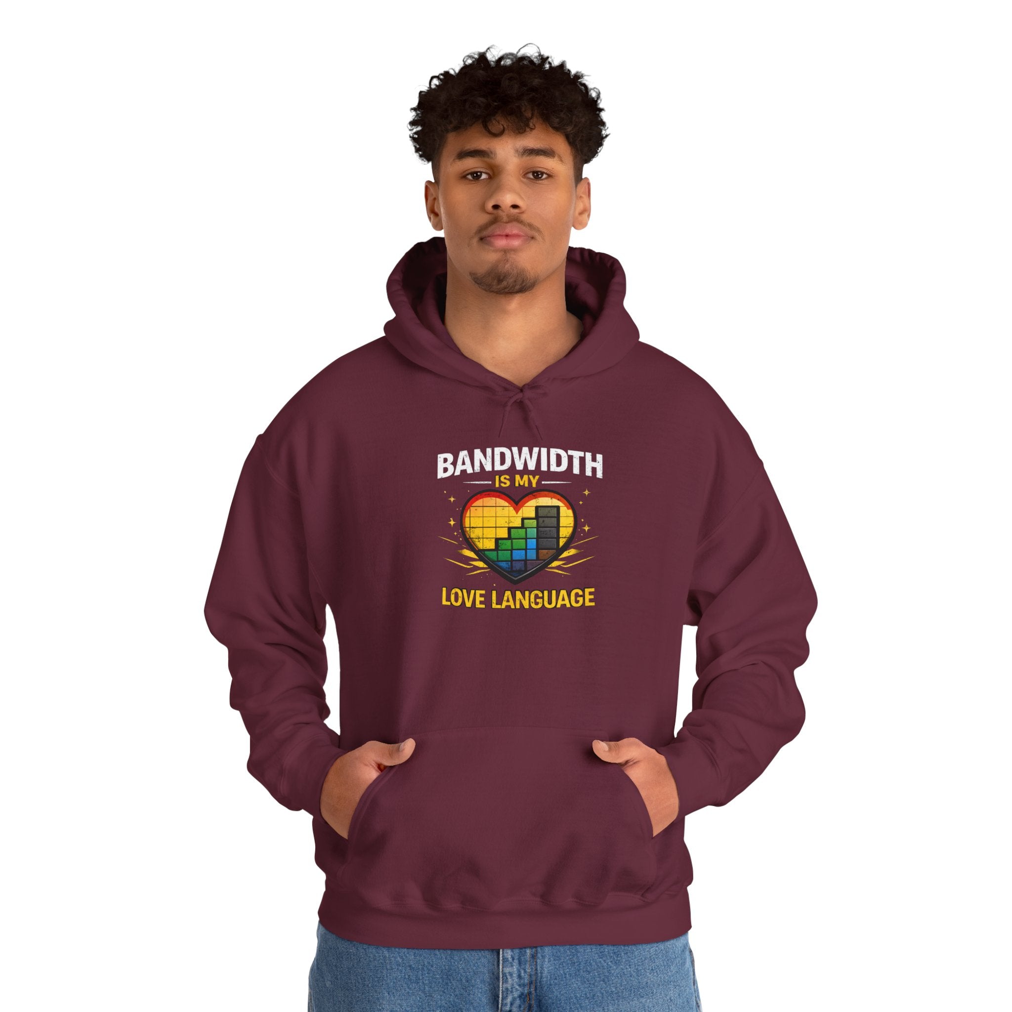 "Bandwidth is my Love Language" Tech Humor Unisex Heavy Blend™ Hoodie