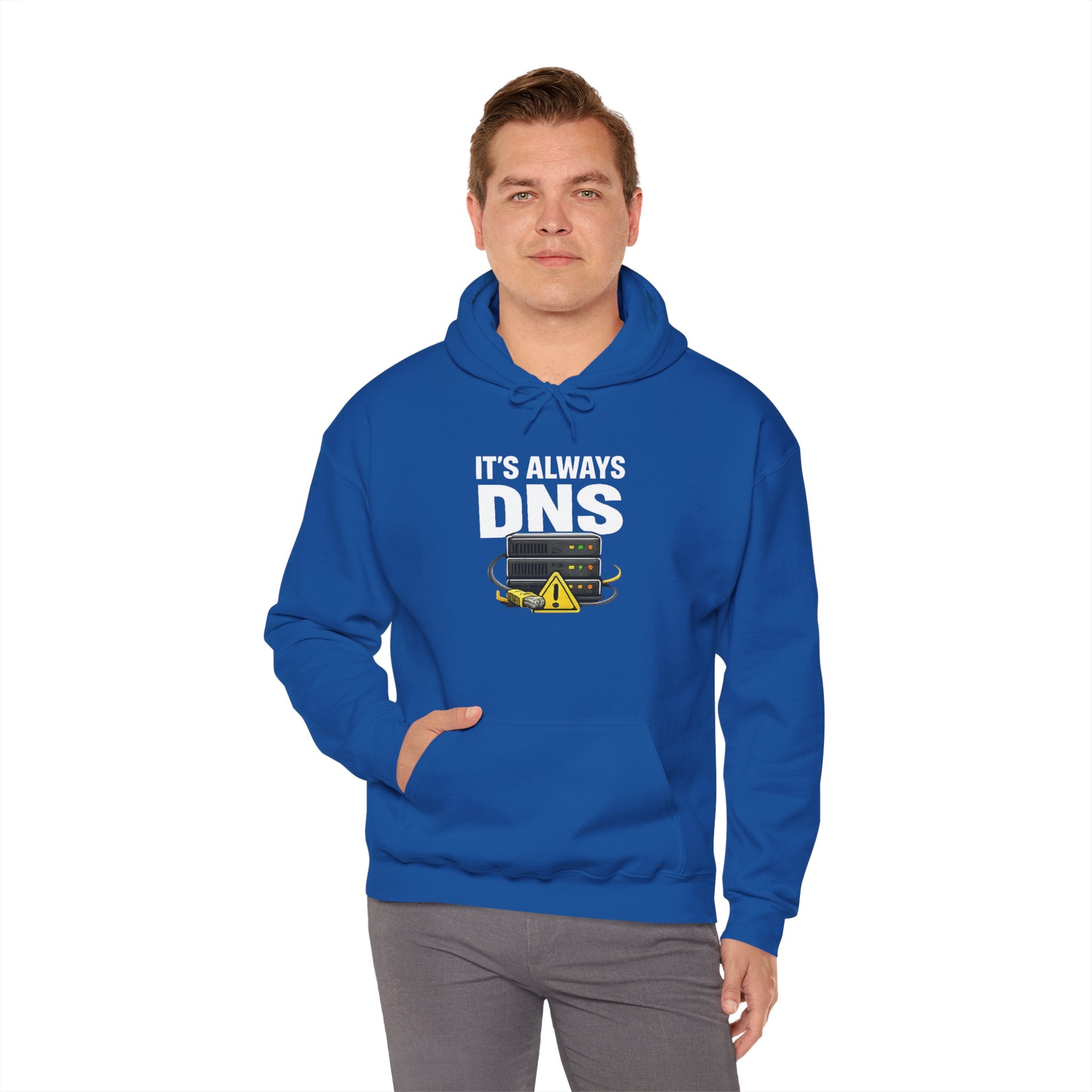 "It's Always DNS" Tech Humor Unisex Heavy Blend™ Hoodie
