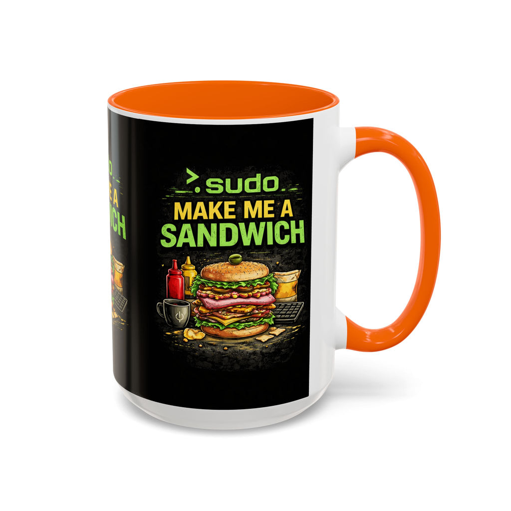 ">. Sudo Make Me a Sandwich" IT Humor Accent Coffee Mug (11, 15oz)
