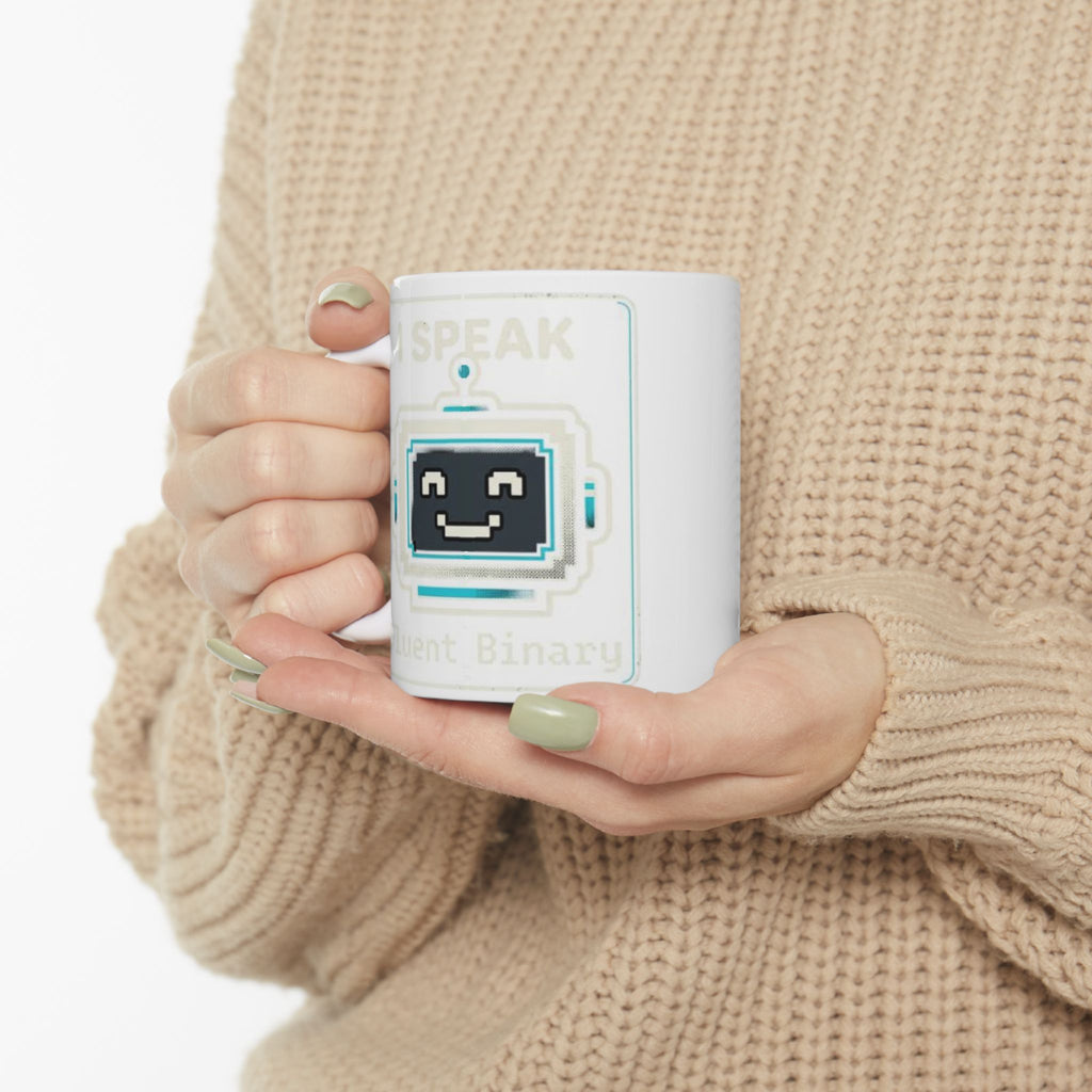 "I Speak Fluent Binary" Geek Humor Ceramic Mug, (11oz, 15oz)