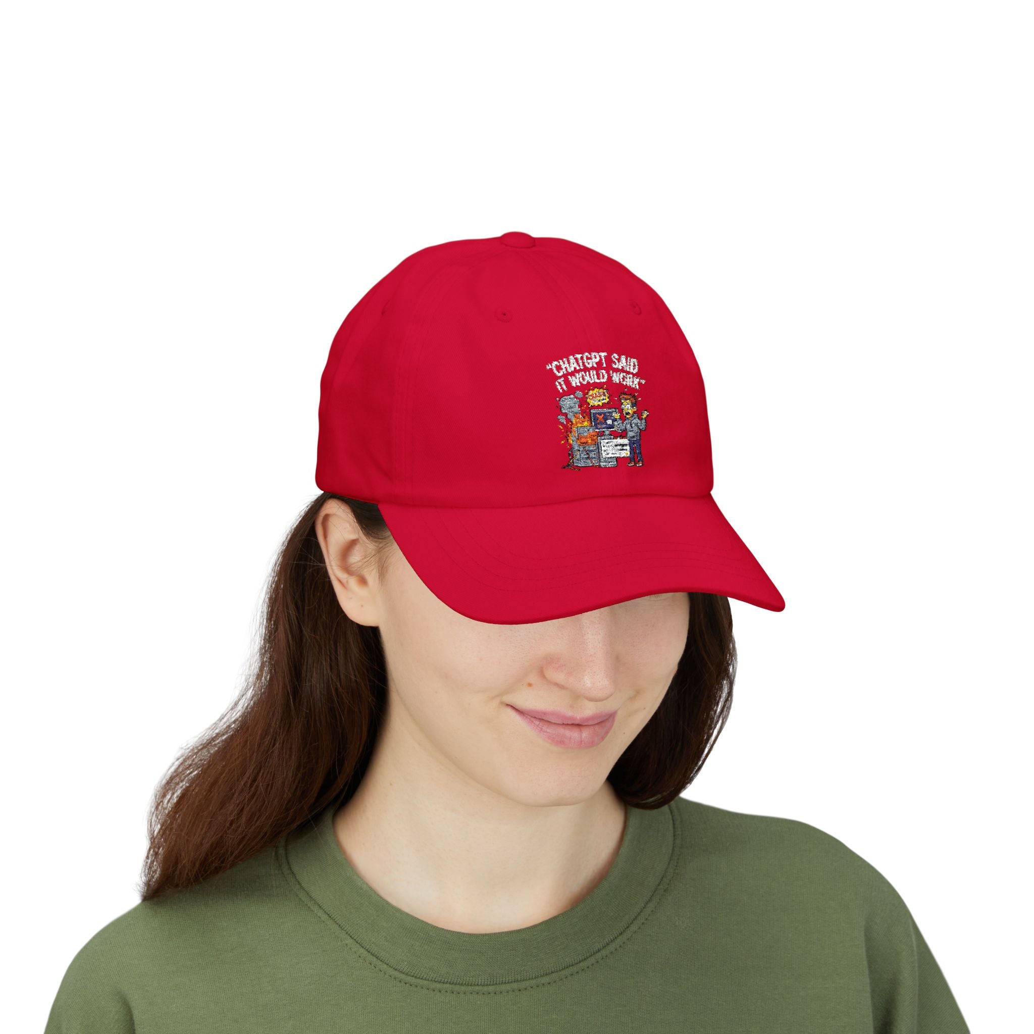 "ChatGPT Said It Would Work" Tech Humor Funny IT Baseball Hat/Cap