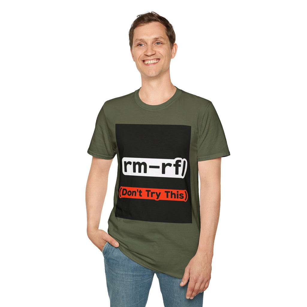 "rm -rf/ (Don't Try This)" Funny IT T-Shirt Hacker Tech Humor Command Tee