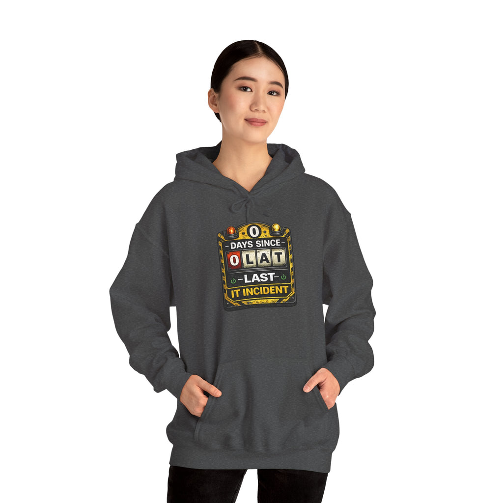 "0 Days Since Last IT Incident" Tech Humor Unisex Heavy Blend™ Hoodie