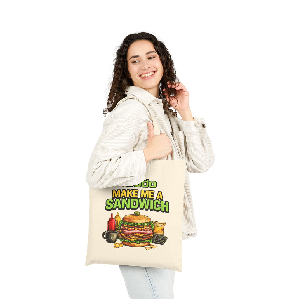 ">.Sudo Make Me A Sandwich" Funny IT Tech Humor Cotton Canvas Tote Bag