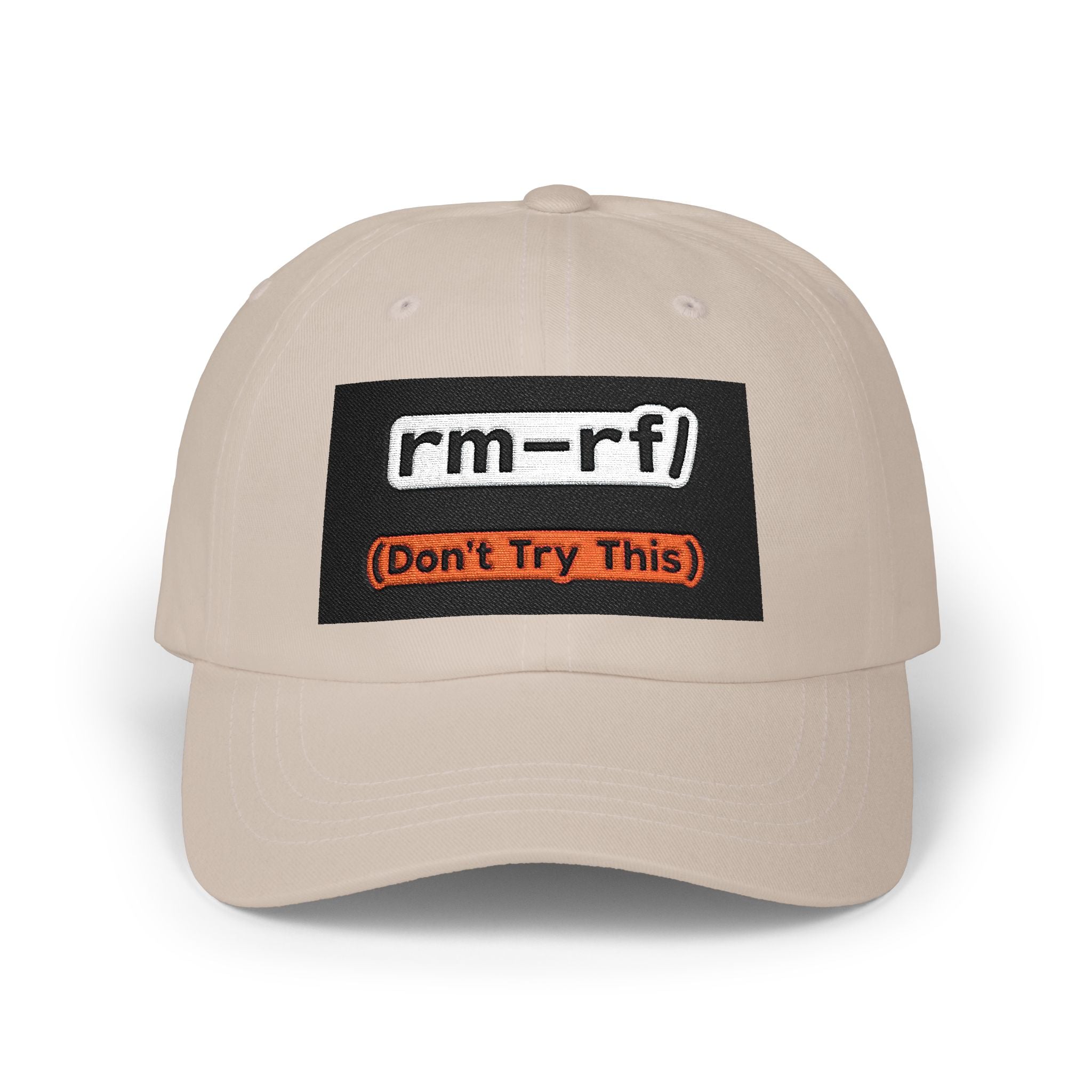 Classic Dad Cap – 'rm -rf (Don't Try This)' Embroidered Dad Hat