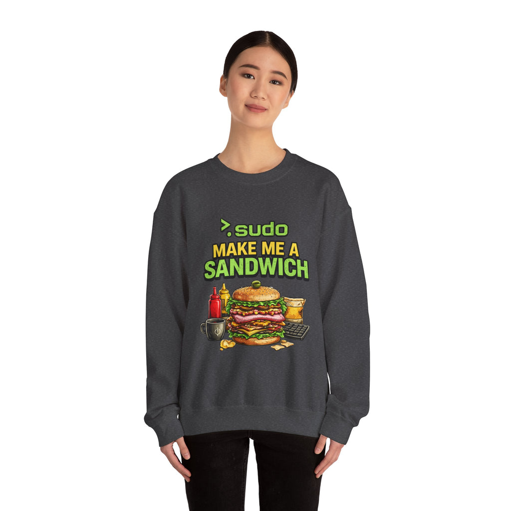 Sweatshirt — ">sudo Make Me a Sandwich" Funny Linux Programmer Crewneck