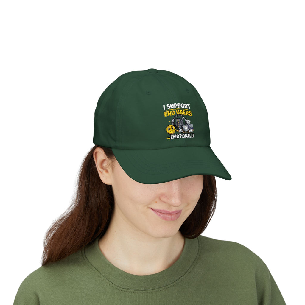 "I Support End Users...Emotionally" Tech Humor Funny IT Baseball Hat/Cap