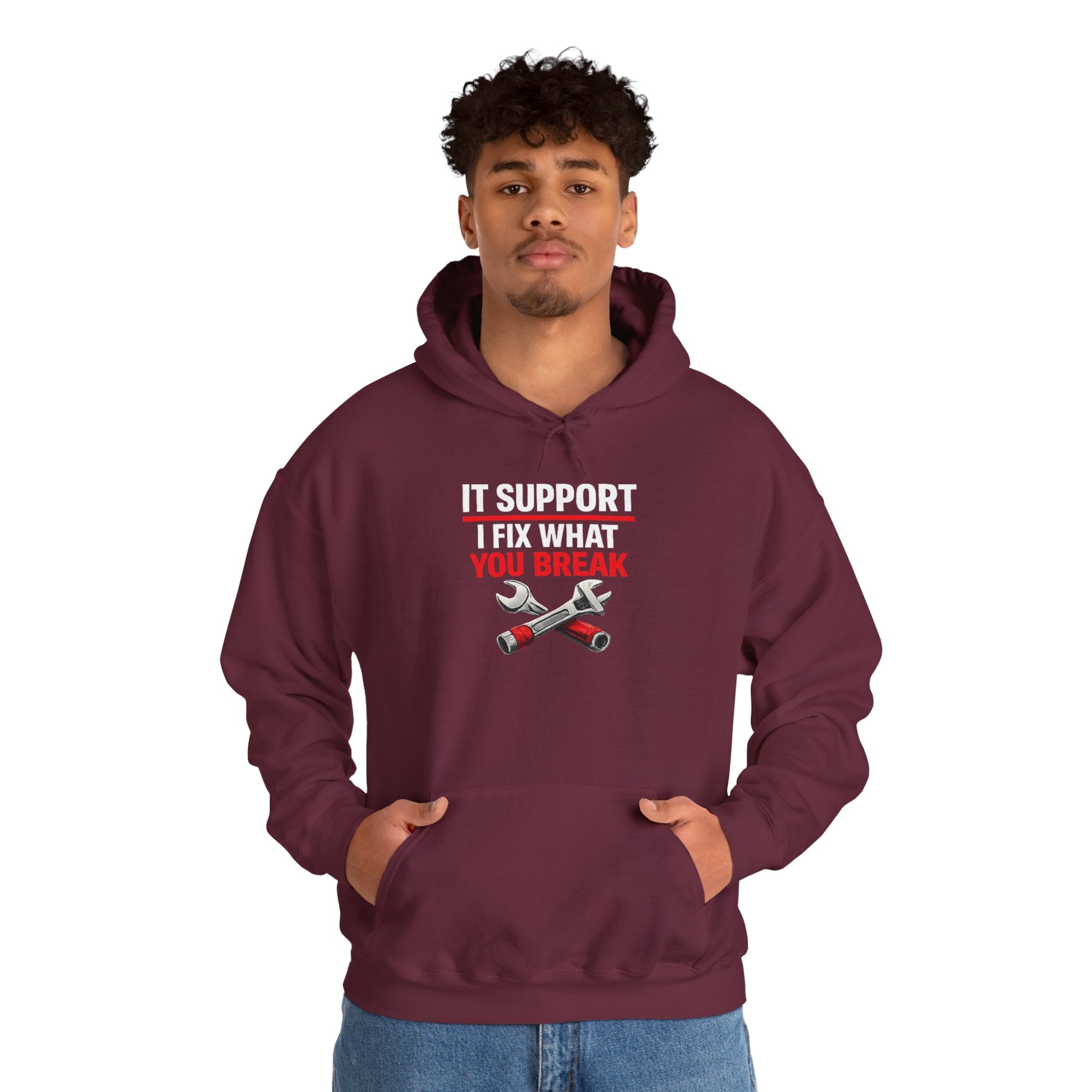 "IT Support: I Fix What You Break" IT Humor Unisex Heavy Blend™ Hoodie