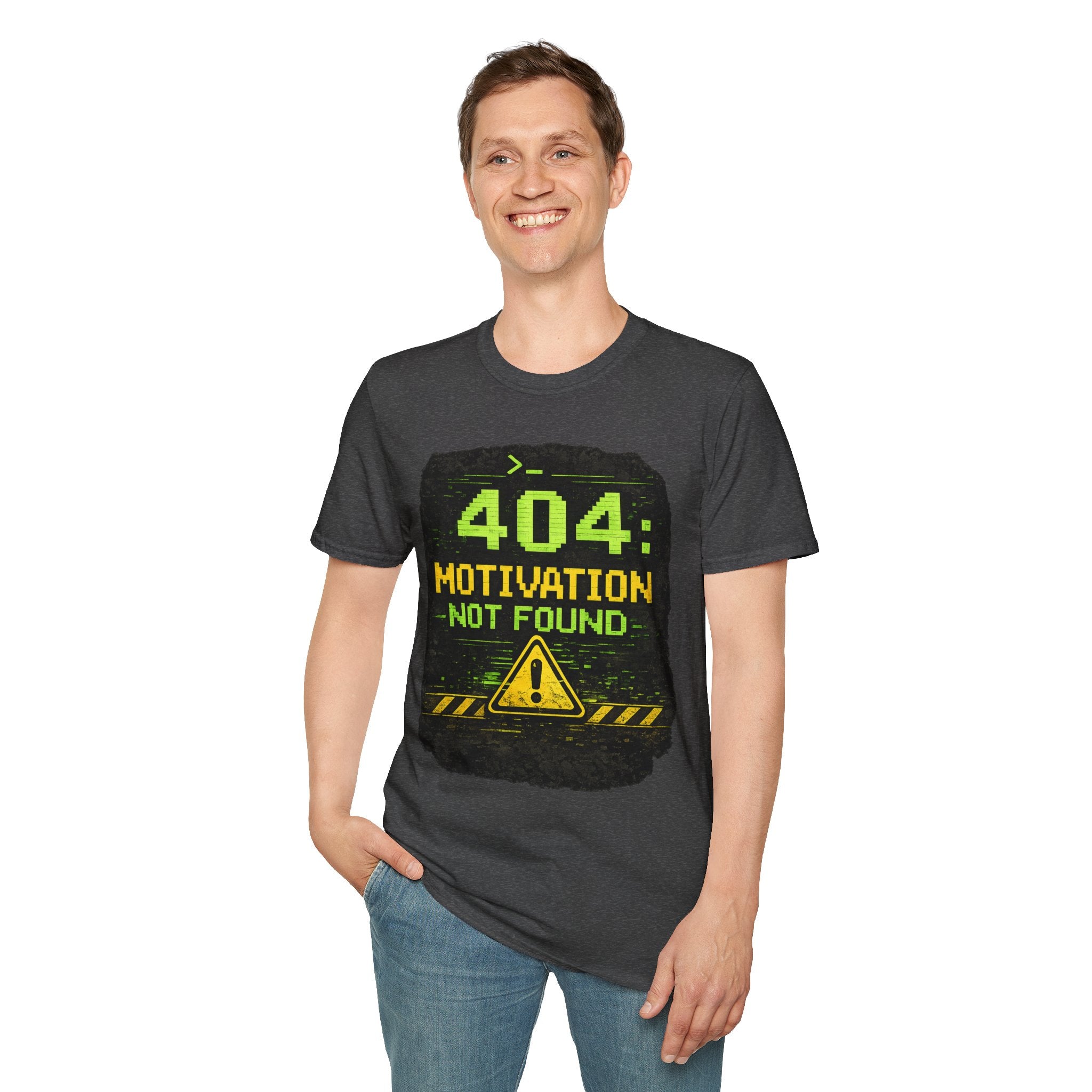 "404: Motivation Not Found" Funny IT Graphic Tee- Tech Humor T-Shirt