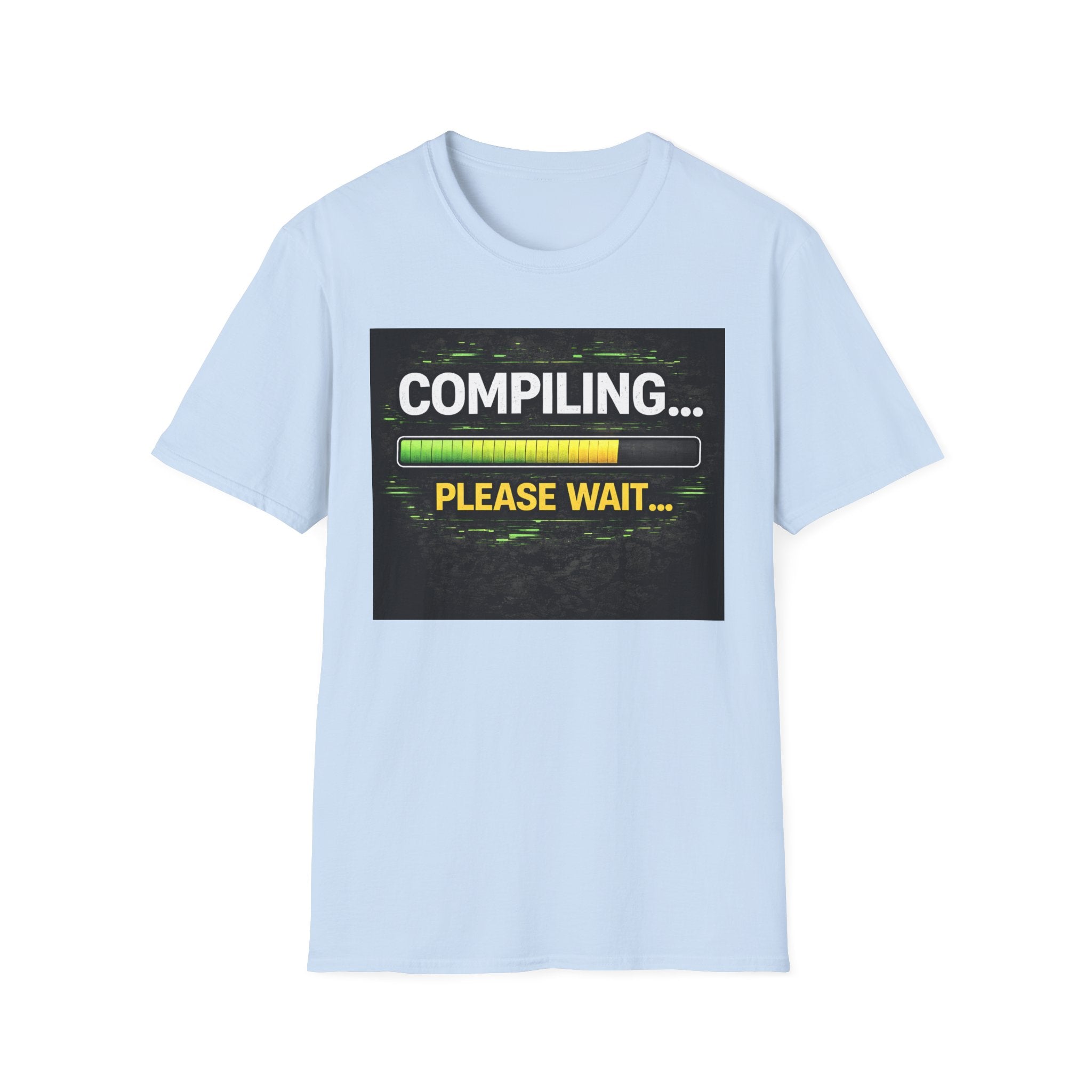 "Compiling... Please Wait" Programmer Loading Graphic Tee Funny IT Tech Humor T-Shirt