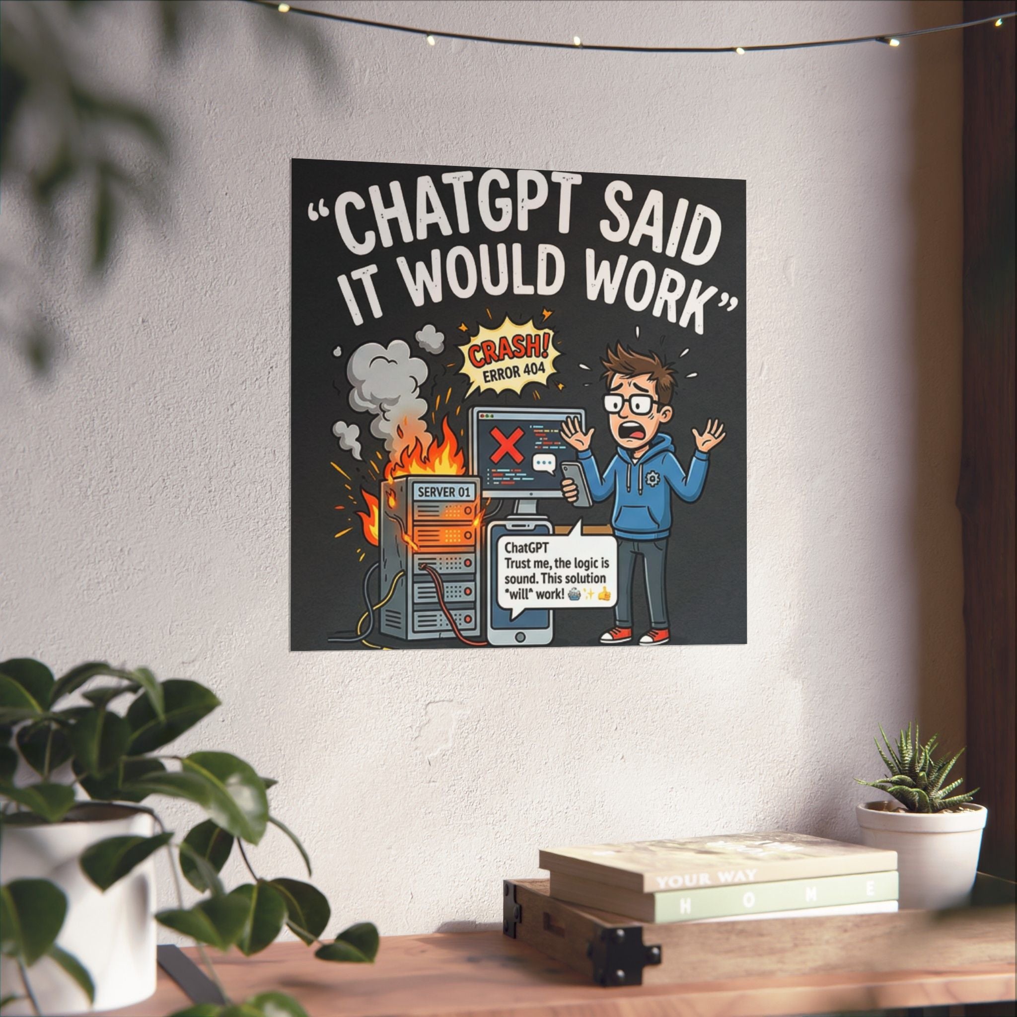 "ChatGPT Said It Would Work" Tech Humor Funny IT Matte Vertical Poster