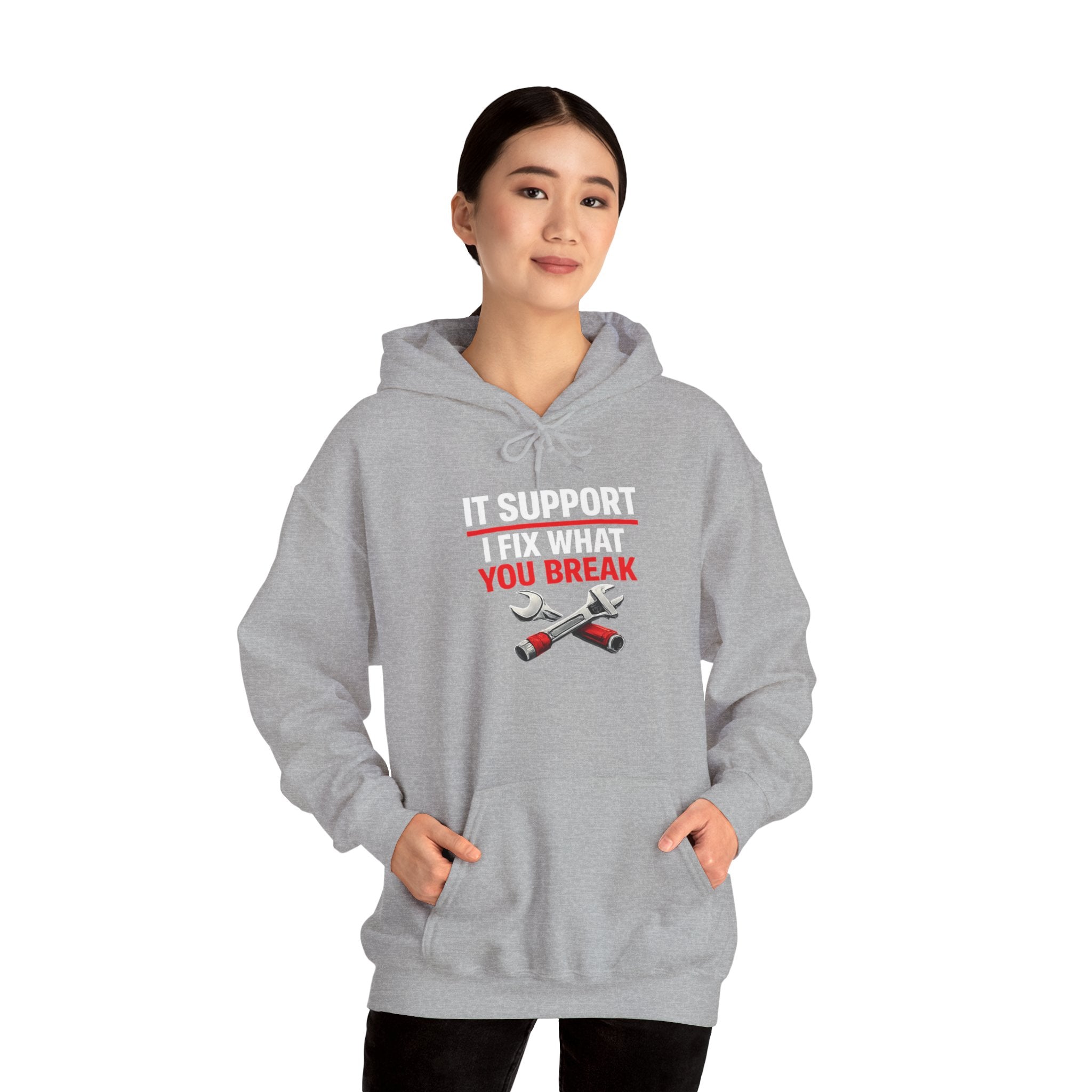 "IT Support: I Fix What You Break" IT Humor Unisex Heavy Blend™ Hoodie