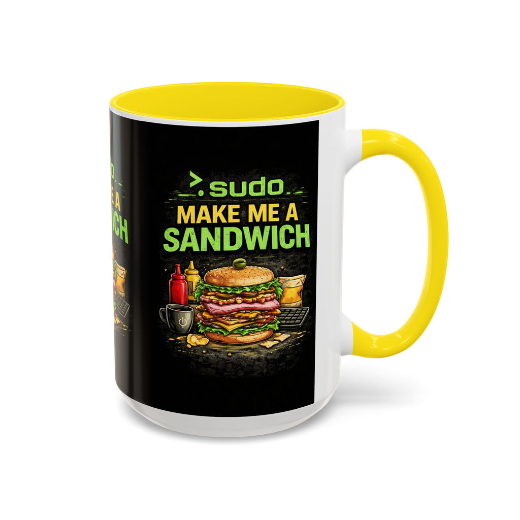 ">. Sudo Make Me a Sandwich" IT Humor Accent Coffee Mug (11, 15oz)