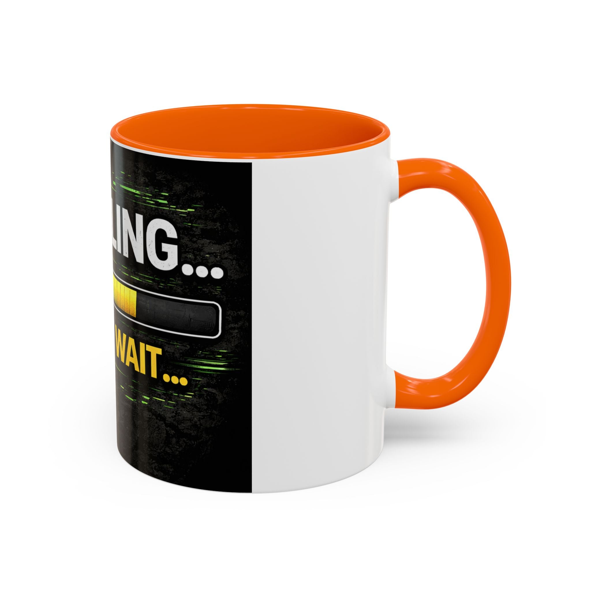 "Compiling, Please Wait" IT Humor Accent Coffee Mug (11, 15oz)