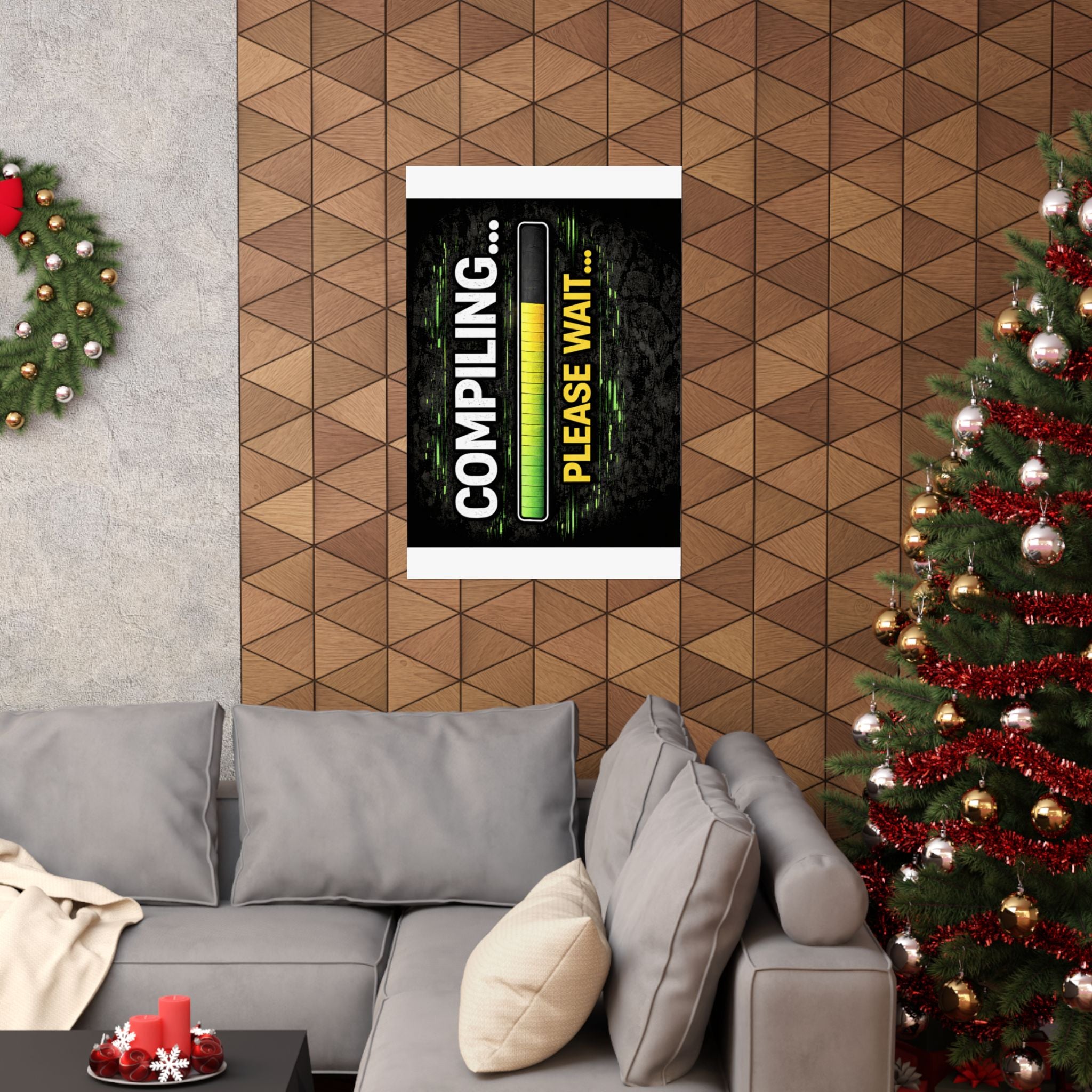 "Compiling... Please Wait" Tech Geek Humor Funny IT Matte Vertical Posters