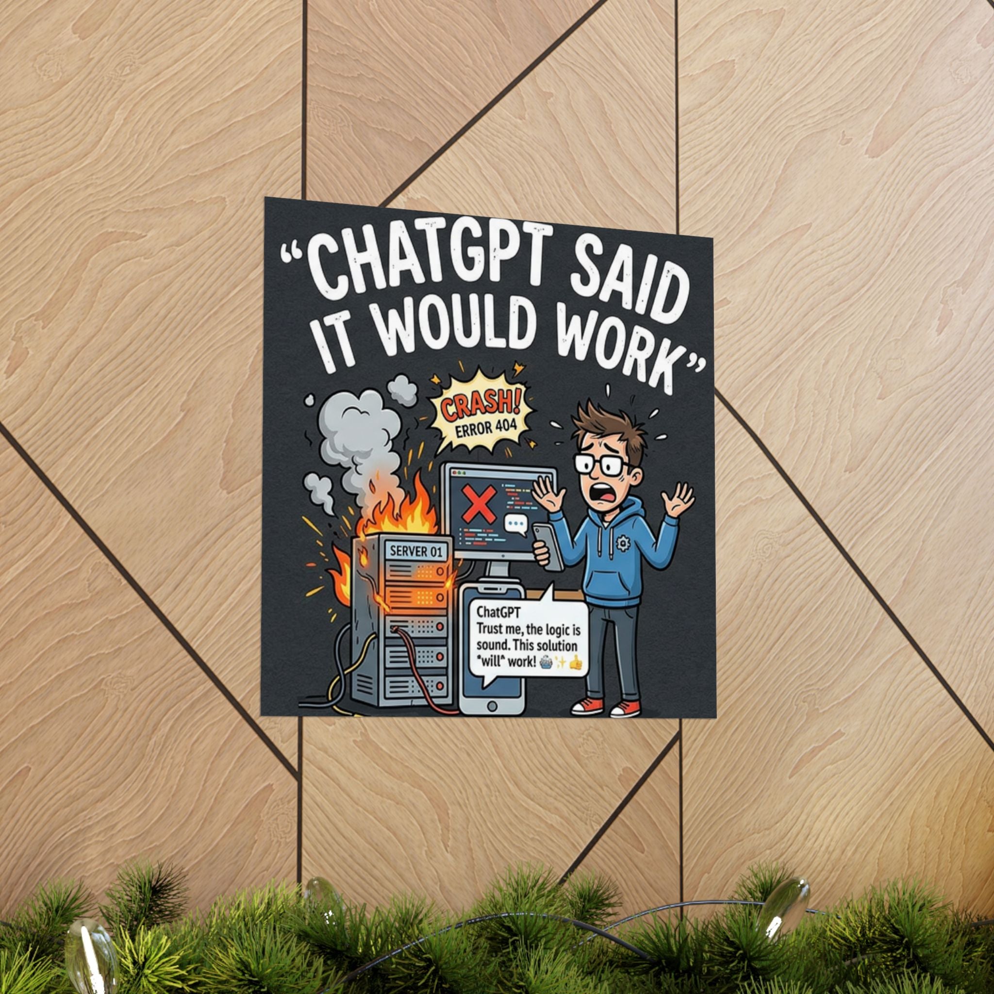 "ChatGPT Said It Would Work" Tech Humor Funny IT Matte Vertical Poster