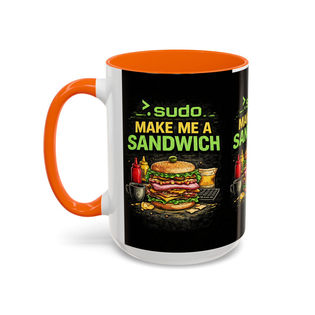 ">. Sudo Make Me a Sandwich" IT Humor Accent Coffee Mug (11, 15oz)