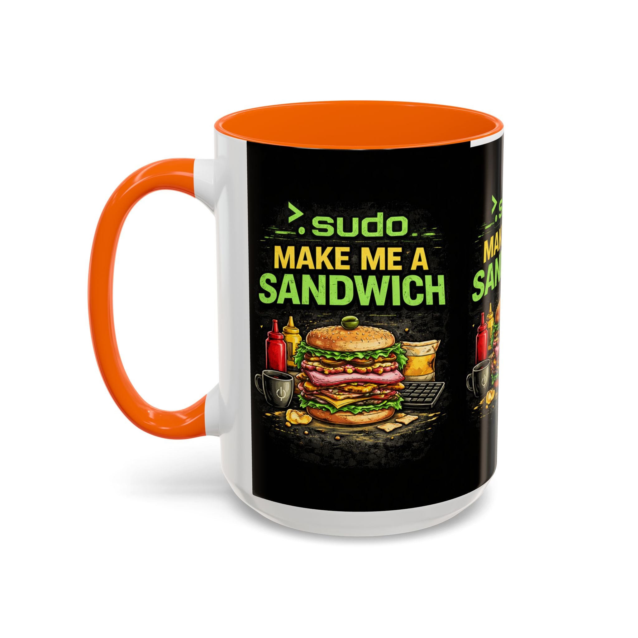 ">. Sudo Make Me a Sandwich" IT Humor Accent Coffee Mug (11, 15oz)