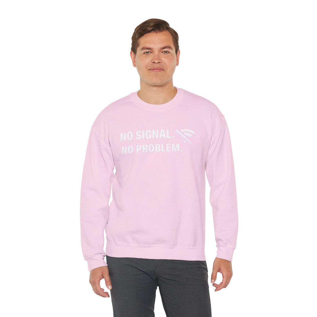 "No Signal, No Problem" Unisex Heavy Blend™ Tech Humor Crewneck Sweatshirt