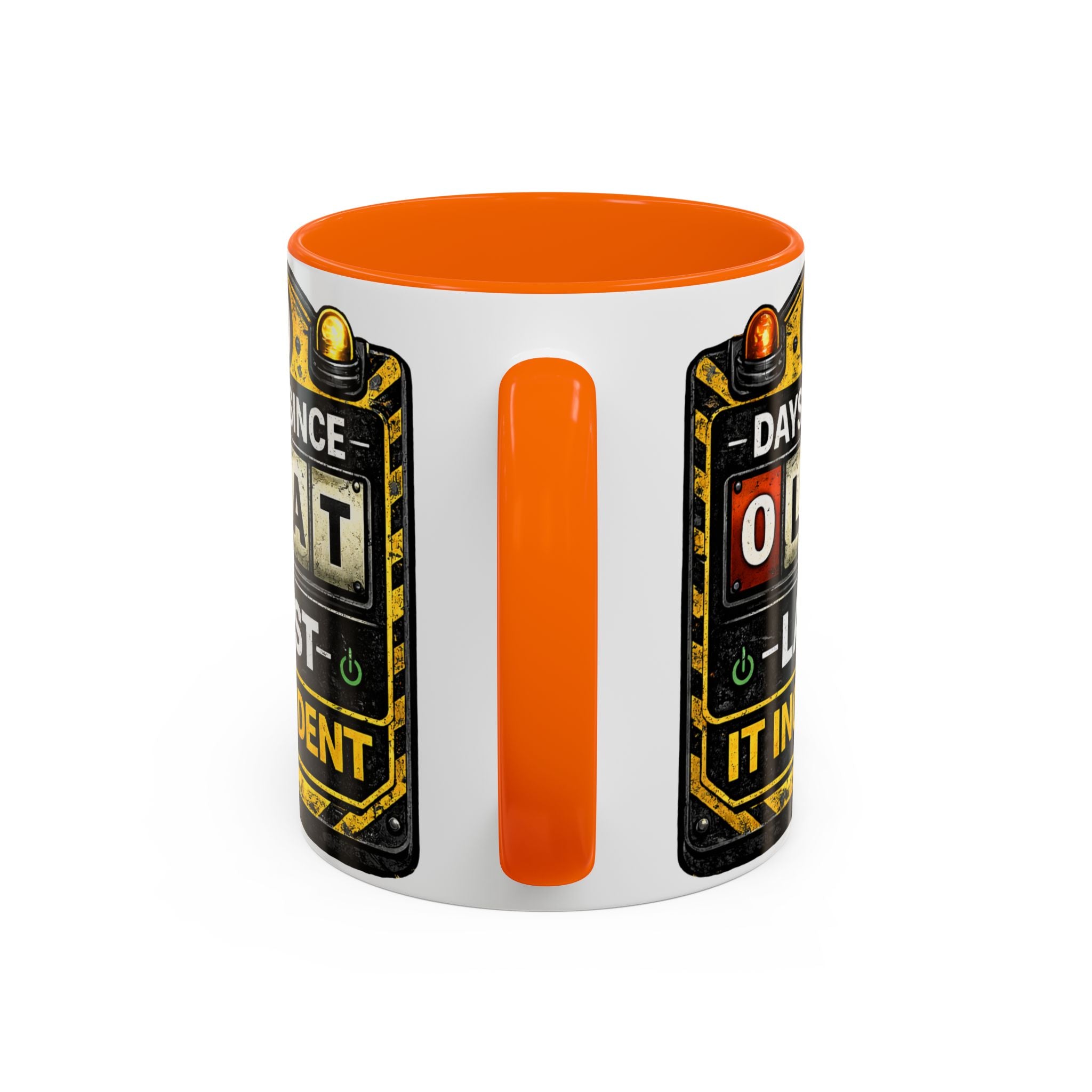 "0 Days Since Last IT Incident" IT Humor Accent Coffee Mug (11, 15oz)